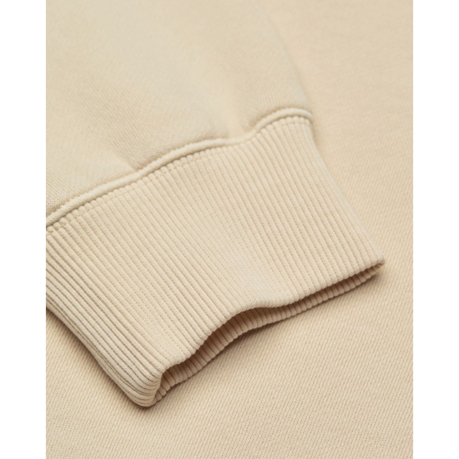 Lowcase Pigment CR W Manches à revers, bords-côtes, sweat-shirt beige, tissu tricoté, manches longues
