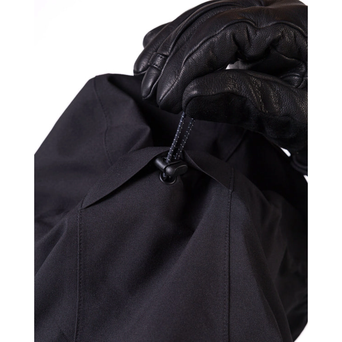 Fermeture éclair, cordon de serrage, veste, nylon, bleu foncé, veste, capuche, cordon de serrage, réglable, noir