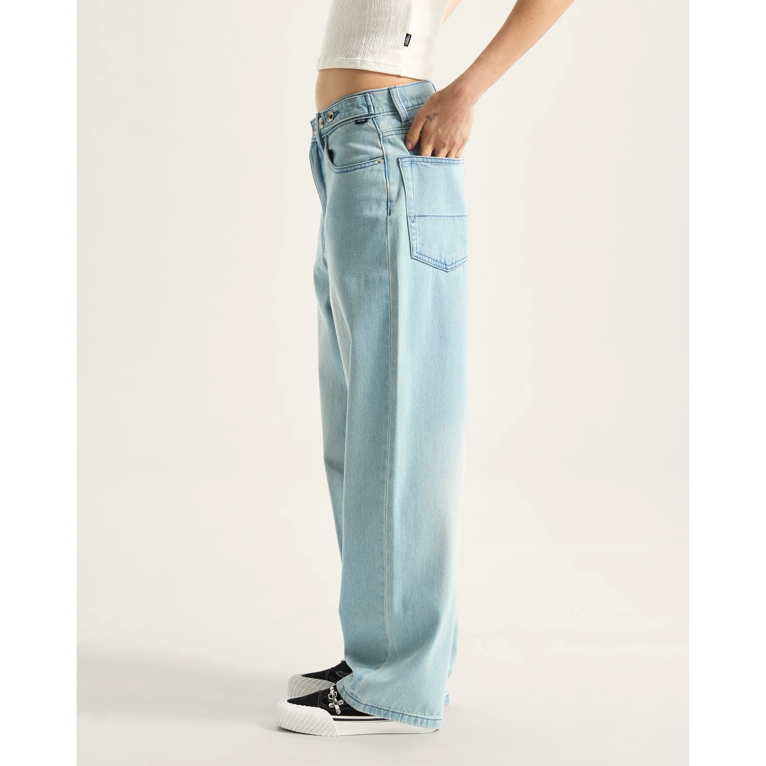 Vans Cinched Check 5 Baggy Light Stonewash, vue 5