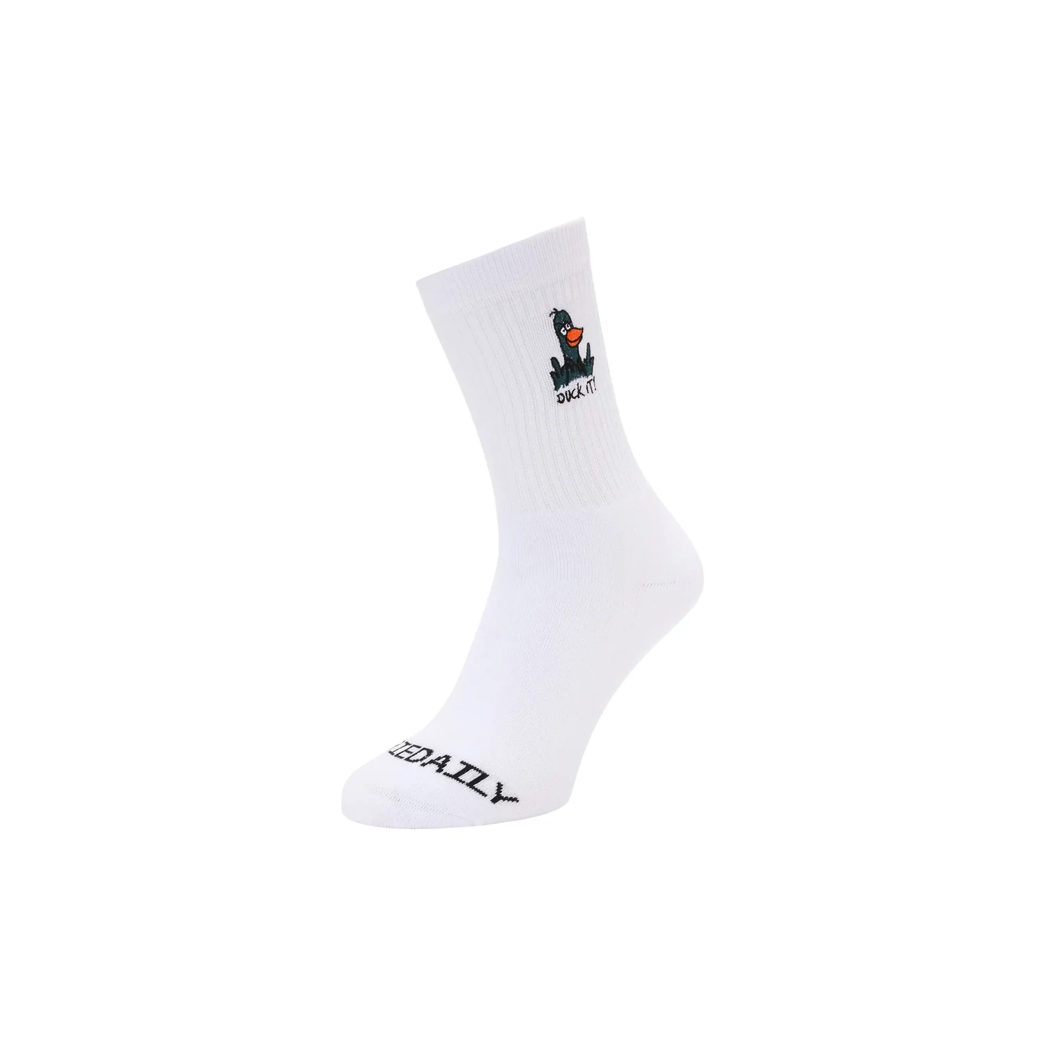 Sportsocken, weiß, Rippstrick, hoher Schaft, Comic-Motiv