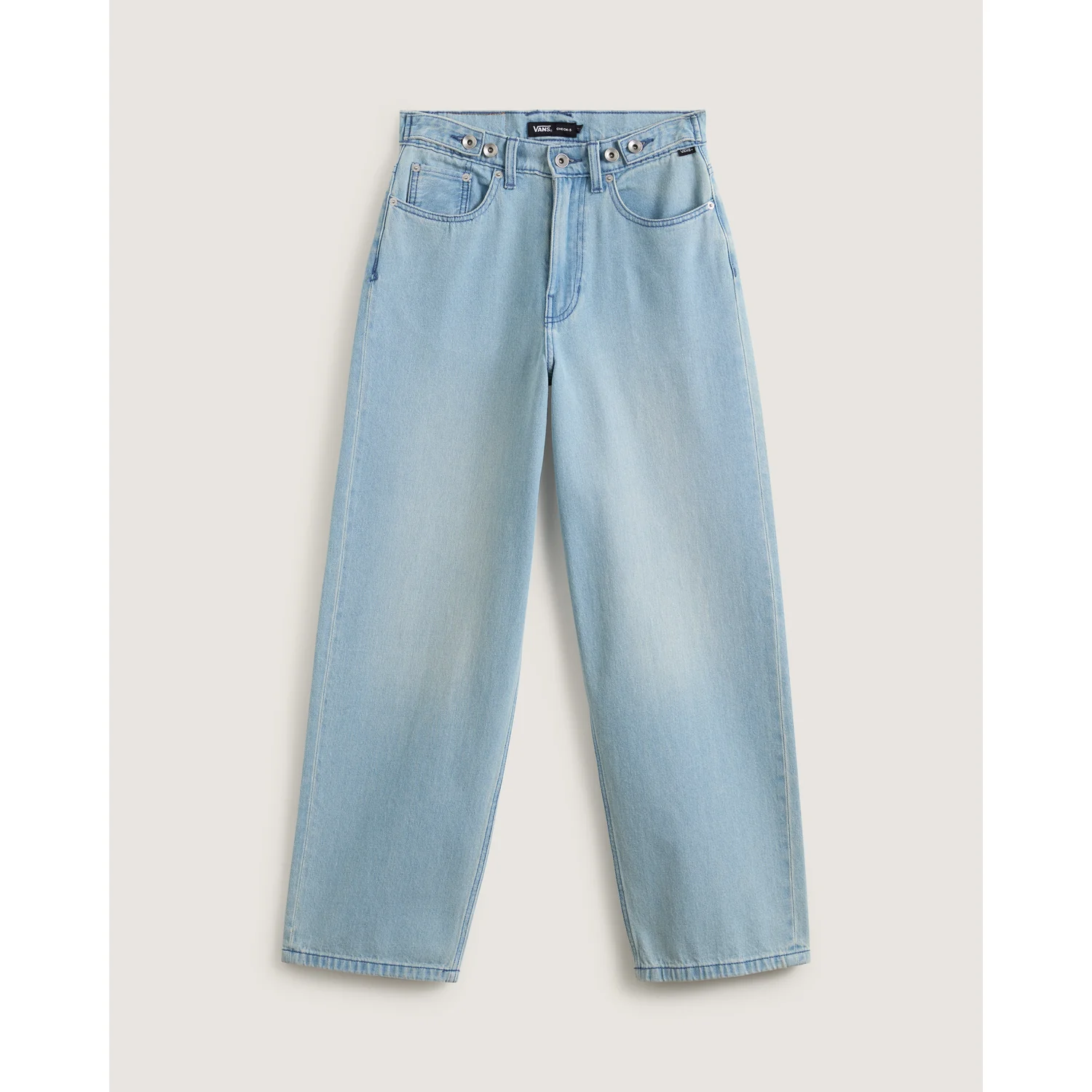 Cinched Check 5 Baggy Jean, bleu clair, coupe ample, denim, taille haute