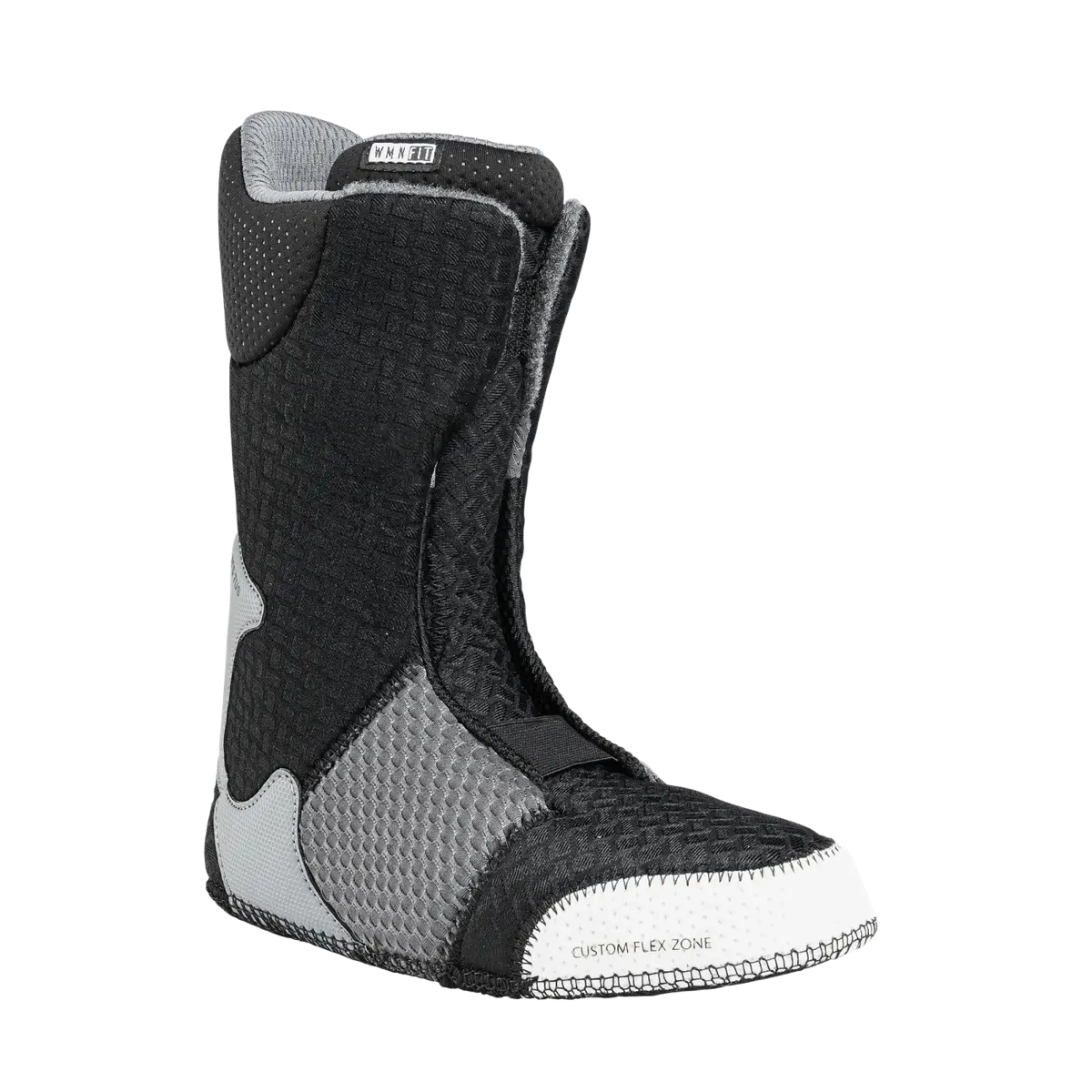 Bottes, bottes de neige, bottines, imperméables, coupe à sangles, bottes de snowboard, bottes mi-hautes, noir-gris, tissu texturé, zone de flexibilité personnalisée