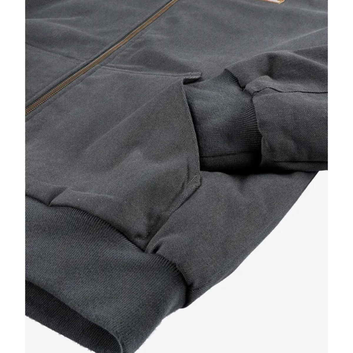 sweat à capuche, fermeture éclair, poignets, sweat-shirt, gris foncé