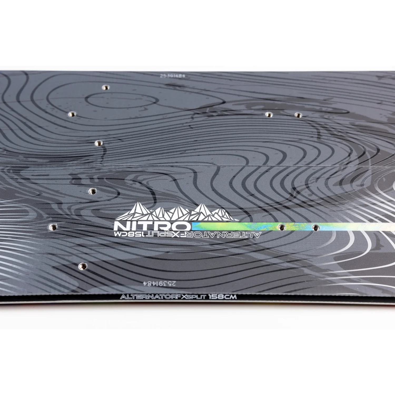Alternator FX Splitboard, Schwarz-graues Design, Topografisches Muster, Snowboard