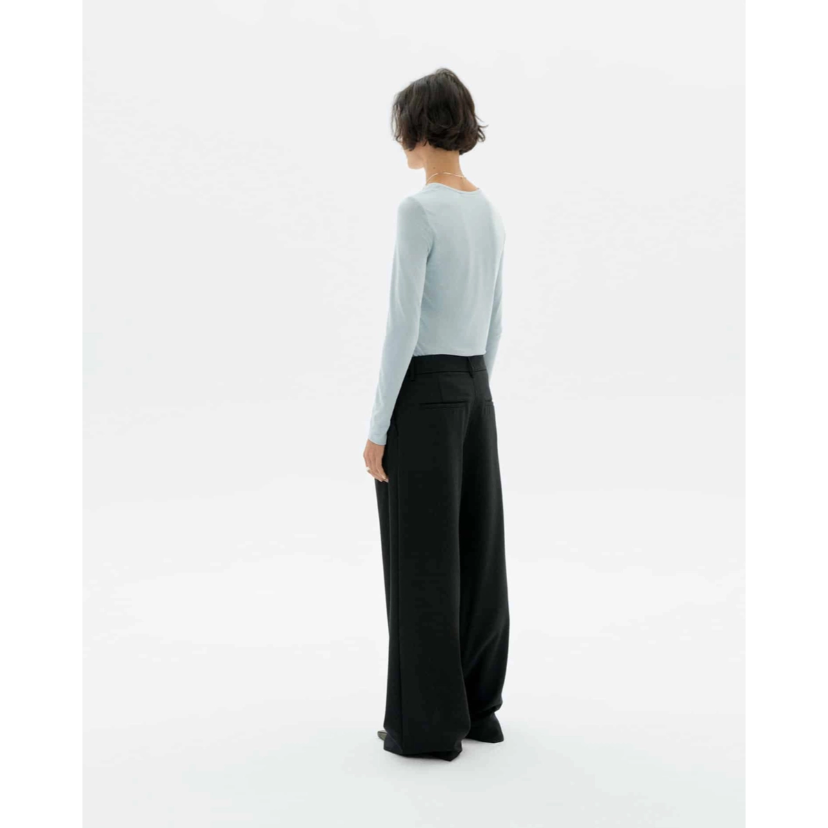 Pat Pants lang_en_placeholder, lang_de_placeholder, Langarmtop, hellblau, Pullover, weite Hose, schwarz
