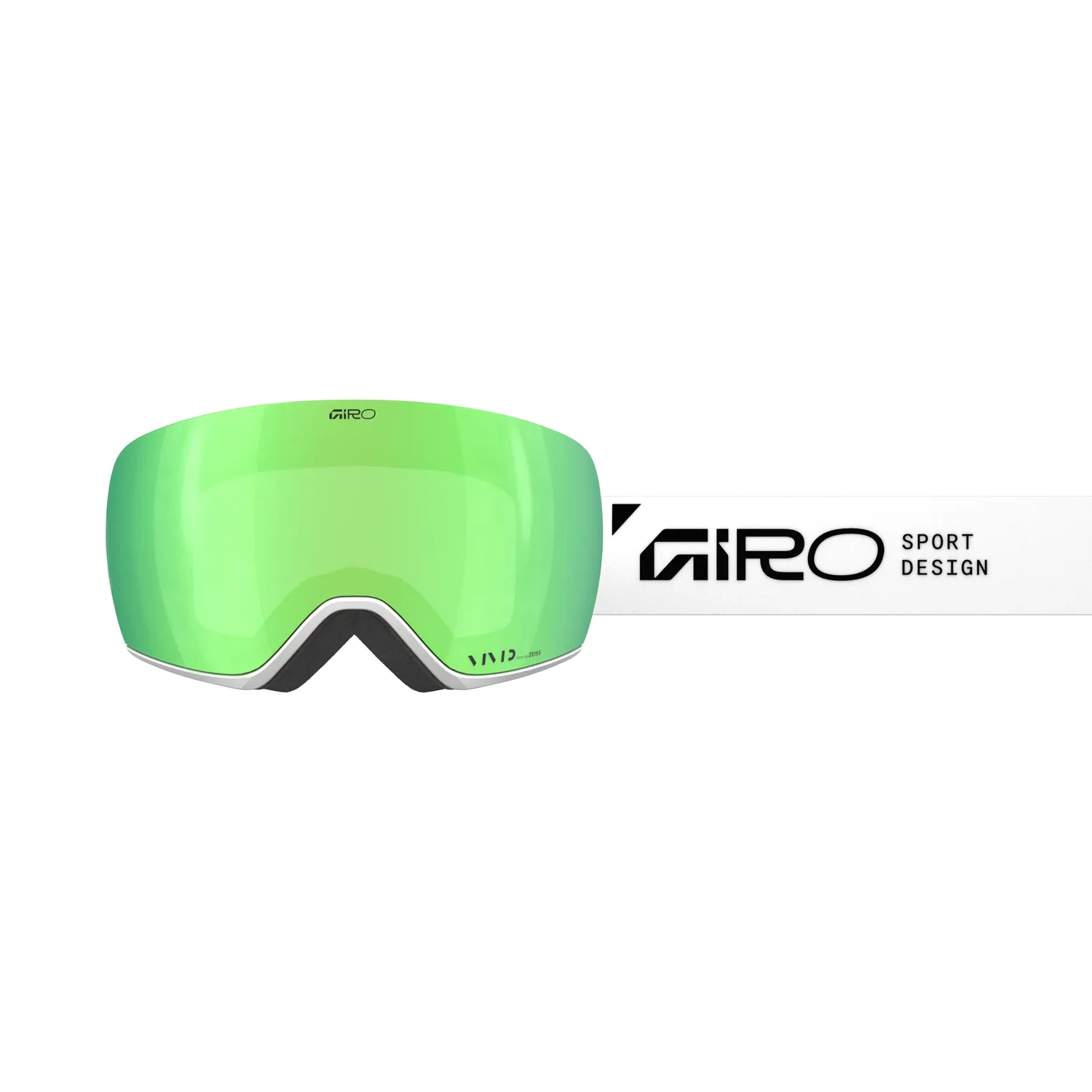 Lunettes de ski, verres verts, verres miroités, monture noire, lunettes de sport