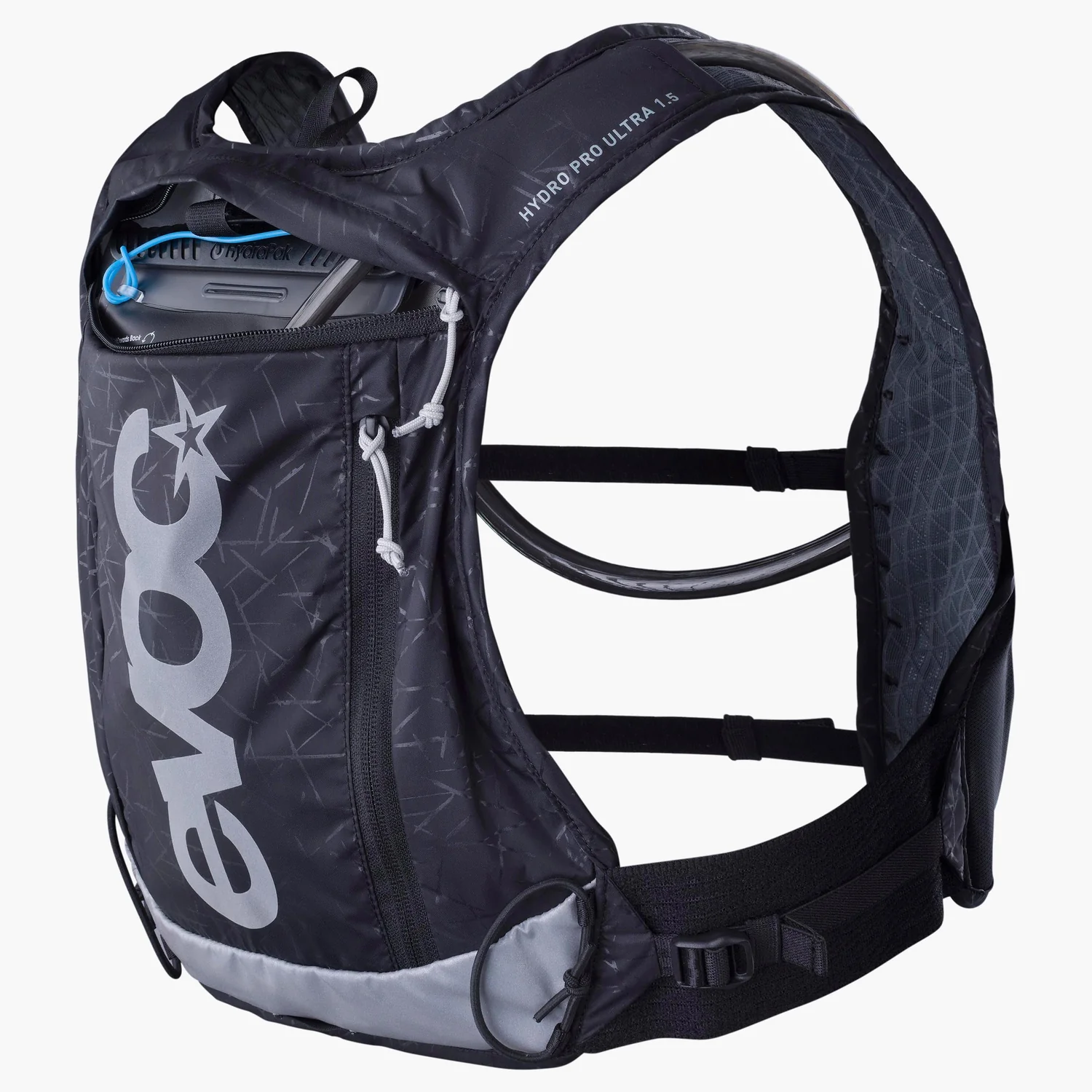 Hydro Pro Ultra 1.5 + 1.5 Trinkrucksack, Laufweste, Trinkblase, Schwarz-grau, Verstellbare Gurte