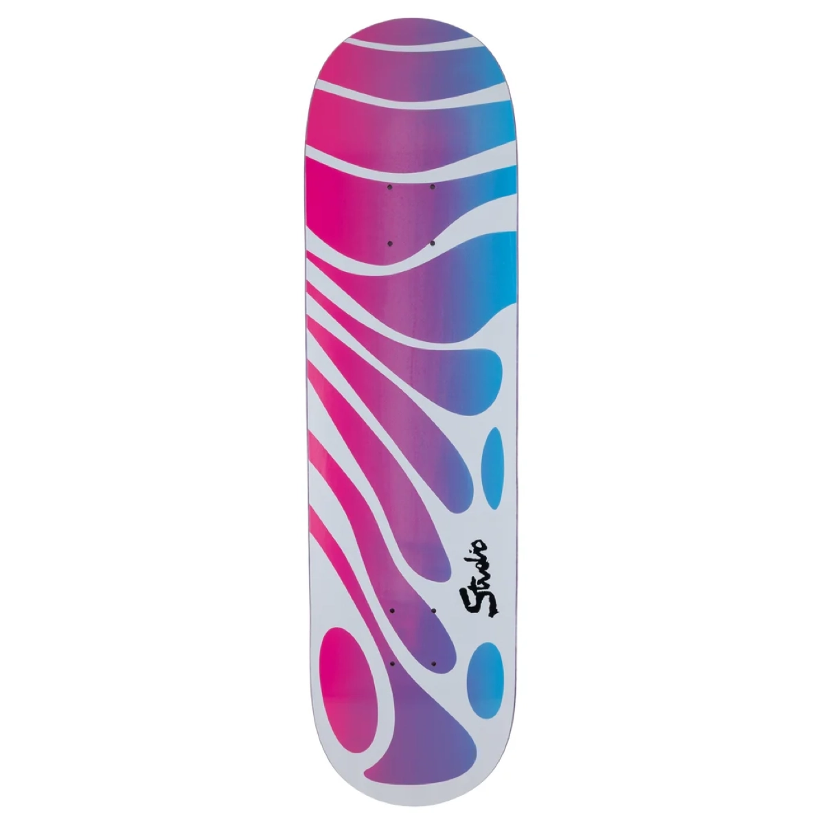Organic Plus White/Purple 8.5 Skateboard, planche, coloré, motif abstrait, poignées