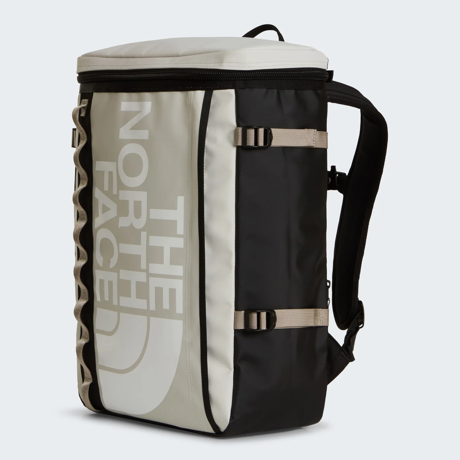 Rucksack, Beige-schwarz, Reißverschluss, Schultergurte, Logoaufdruck
