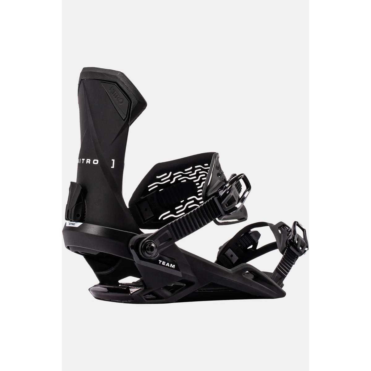 Snowboard-Boots, Snowboard-Bindings, Schwarz, Highback, Nitro-Team, Snowboard-Bindung, Verstellbar, Schwarz, Riemenbindung, Highback