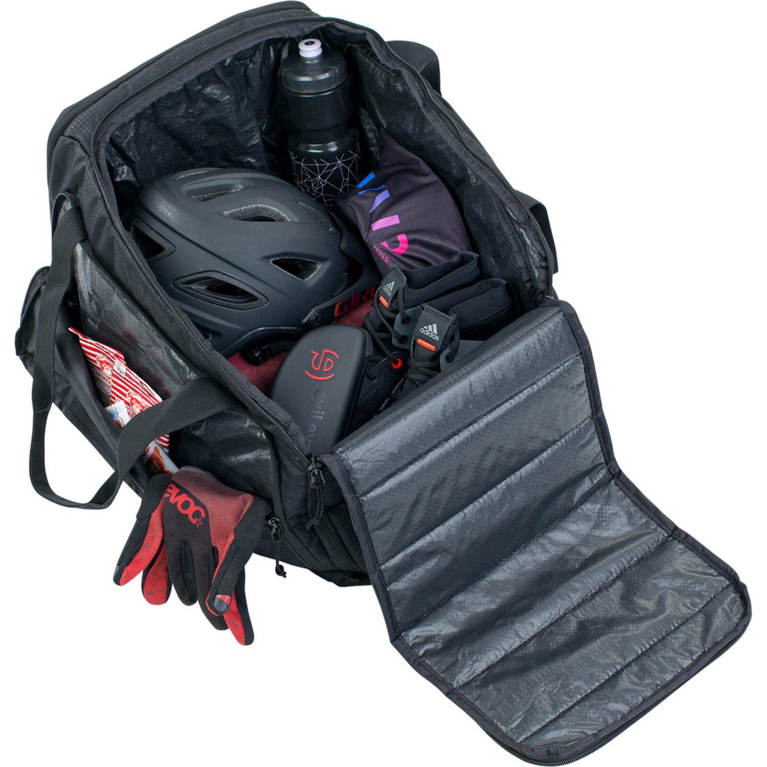 Casque de vélo, sac de sport, gourde, gants, sac à chaussures