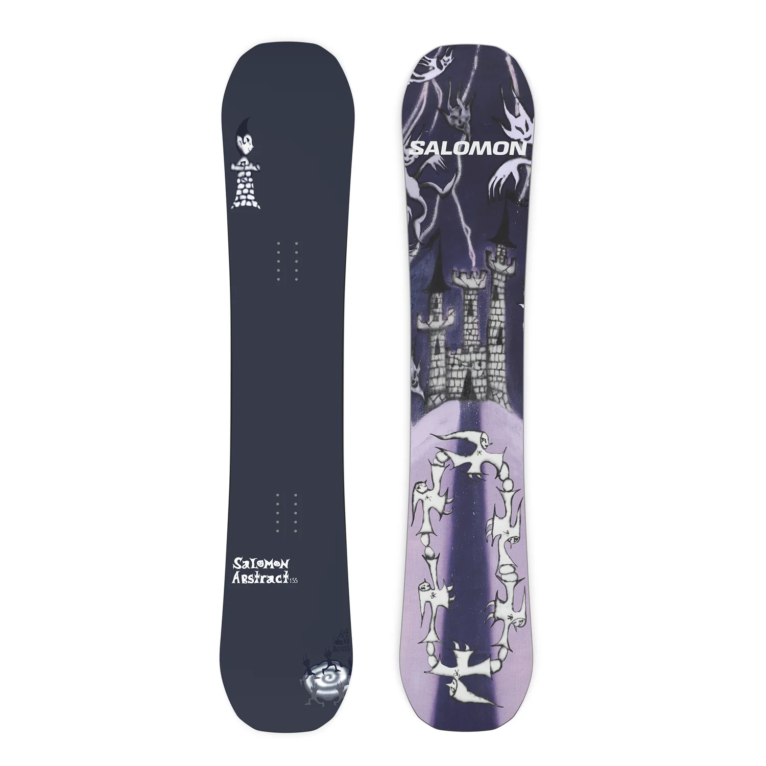 Abstract Snowboard, Board, Castle, Dunkel, Grafisch, Snowboard, Lila-Schwarz, Fantasy-Motiv, Schlossgrafik, Salomon