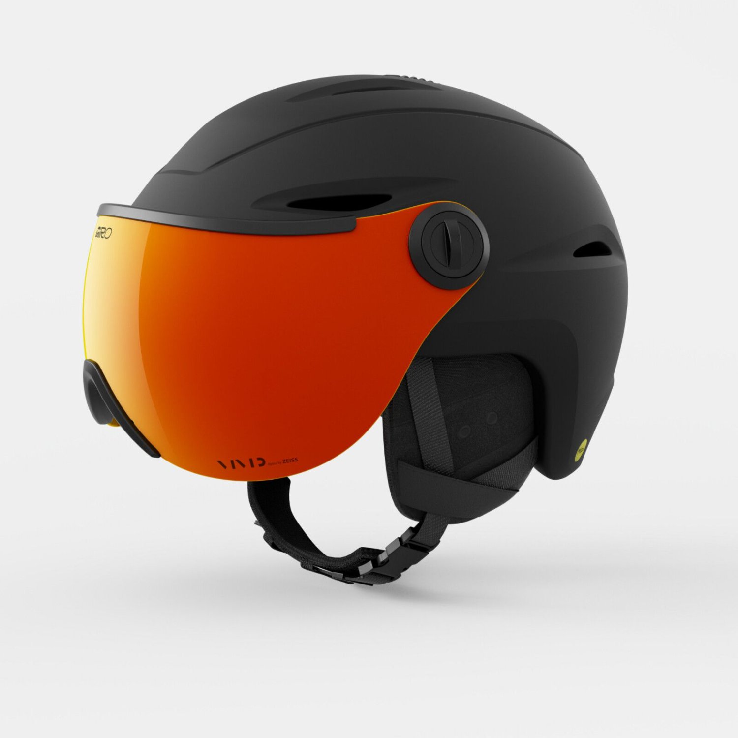 Vue MIPS VIVID Helmet Bonnet de ski, casque, visière orange, noir, jugulaire