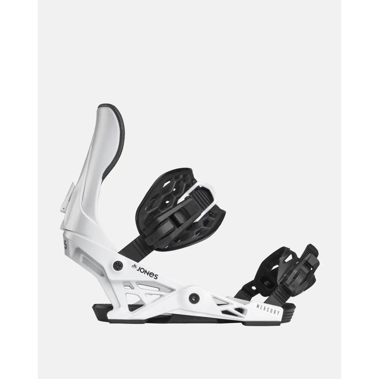 Fixations de snowboard, blanches, Mercury, en aluminium, réglables