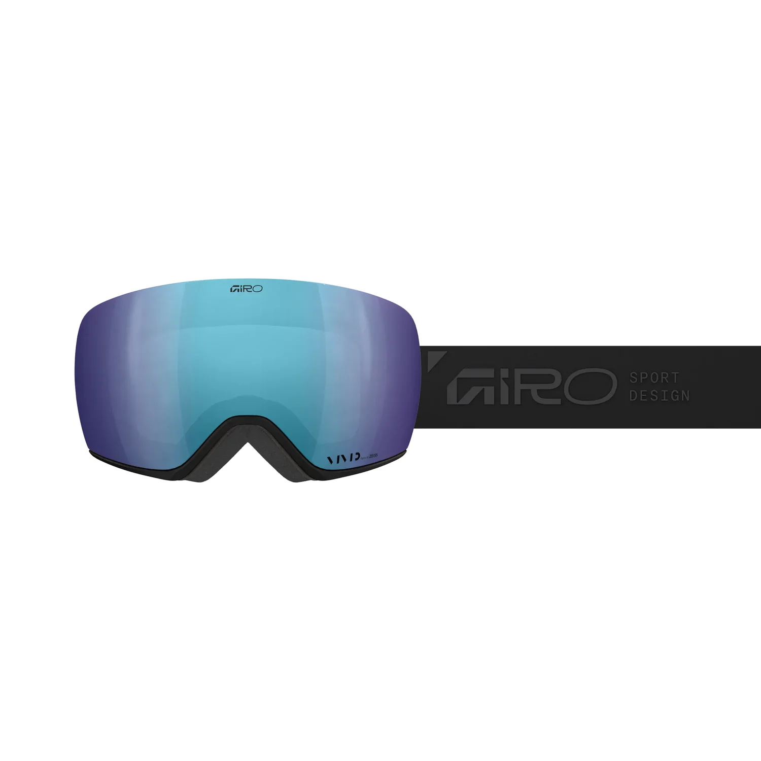 Lunettes de ski, verres miroités, verres bleus, bandeau noir