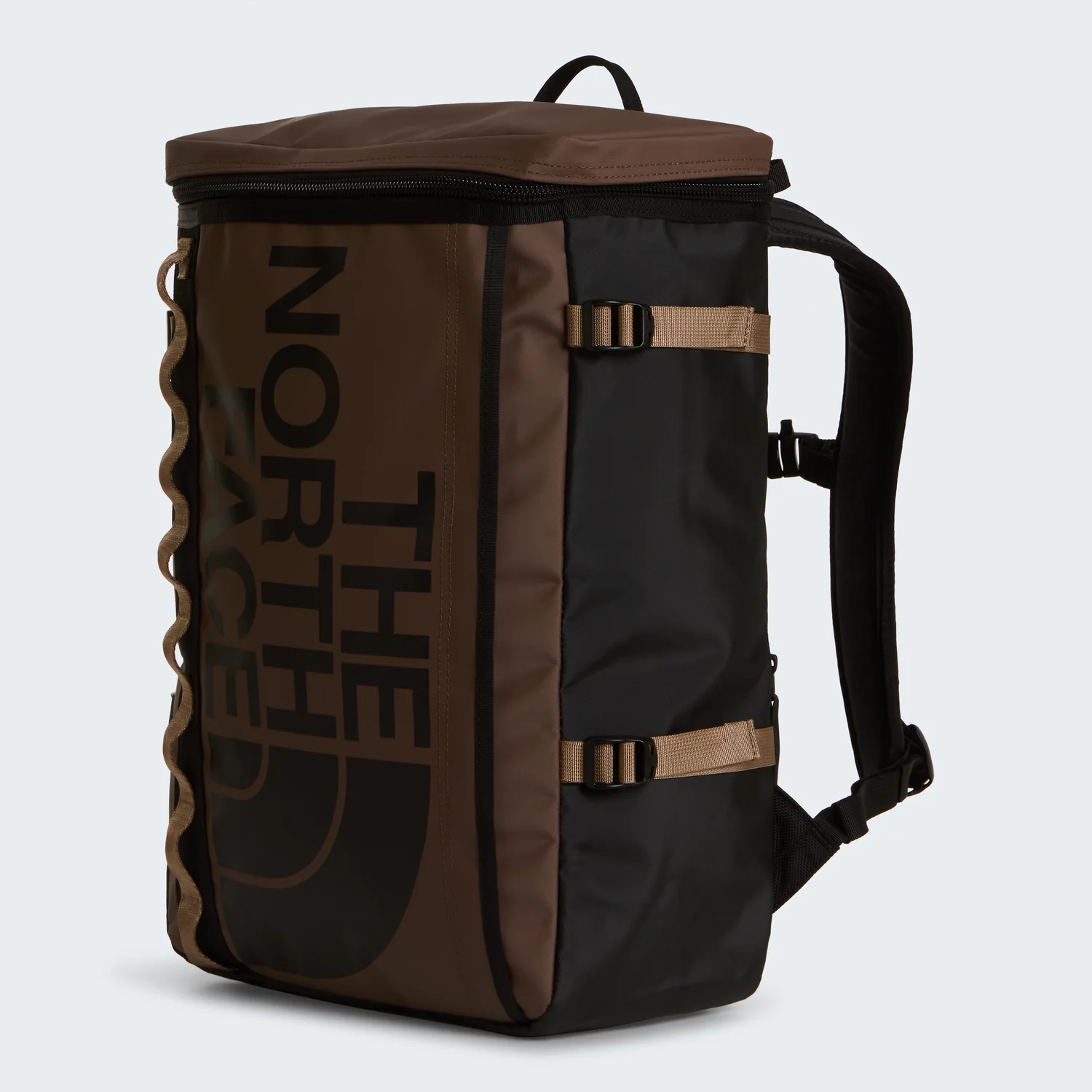 Rucksack, Braun-schwarz, Reißverschluss, Kompressionsriemen, Großes Logo