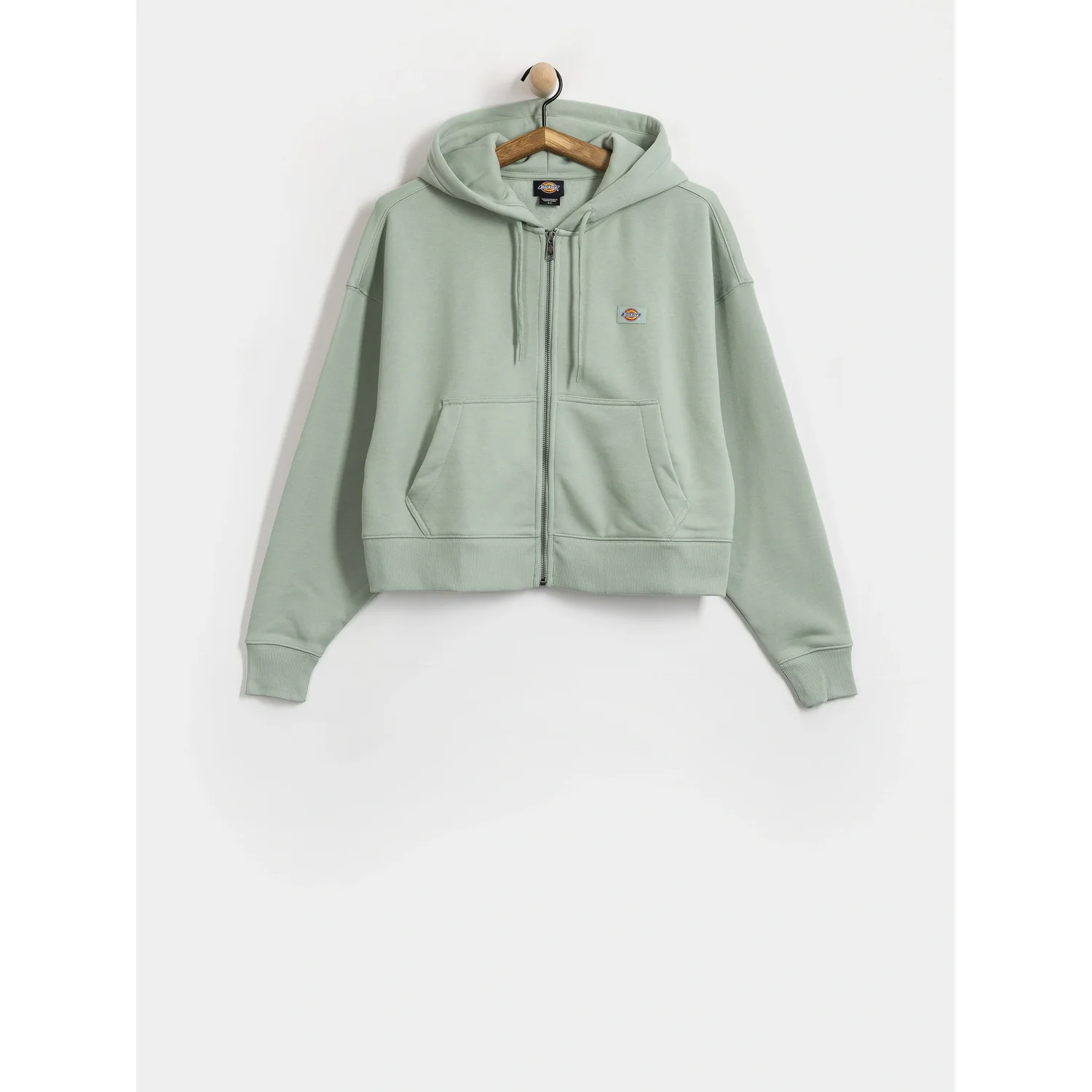 Hoodie, Reissverschluss, Kapuze, Hellblau, Kängurutasche, Hoodie, Reißverschluss-Hoodie, Kängurutasche, Vorderseite Reißverschluss, Unifarbenes Petrol, Hoodie, Zipper, Kapuzenpullover, Taschen, Pastellgrün