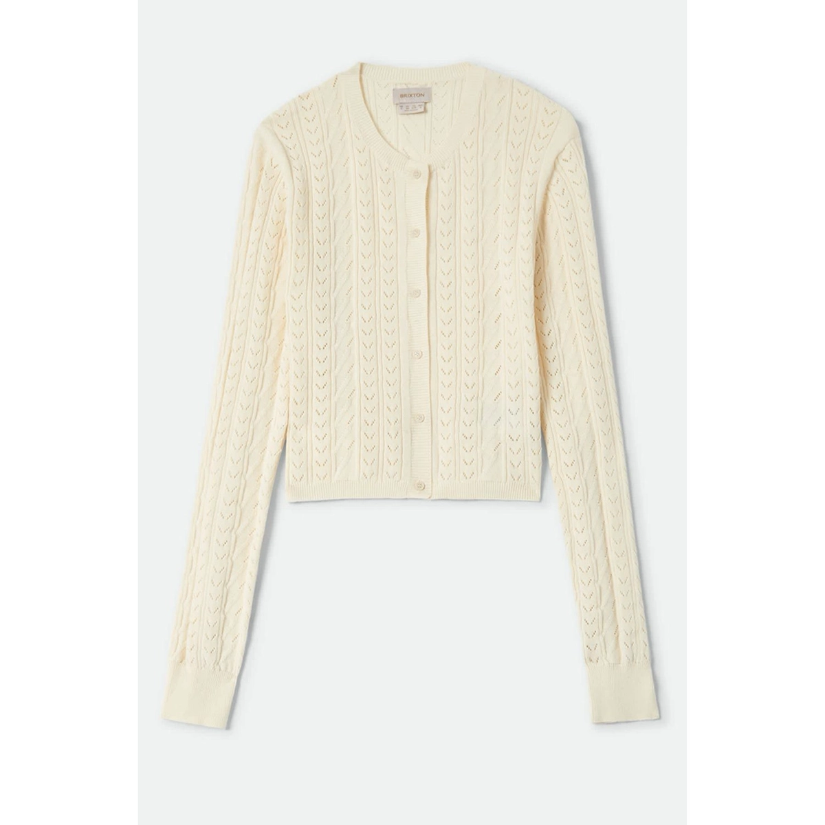 Bixby Lightweight Cardigan Kragen?, Wait, Kabelstrick, Cardigan, Pullover, Kremfarben, Rippenstrick