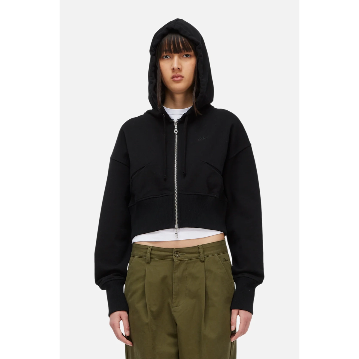 Cropped Zip Hoodie