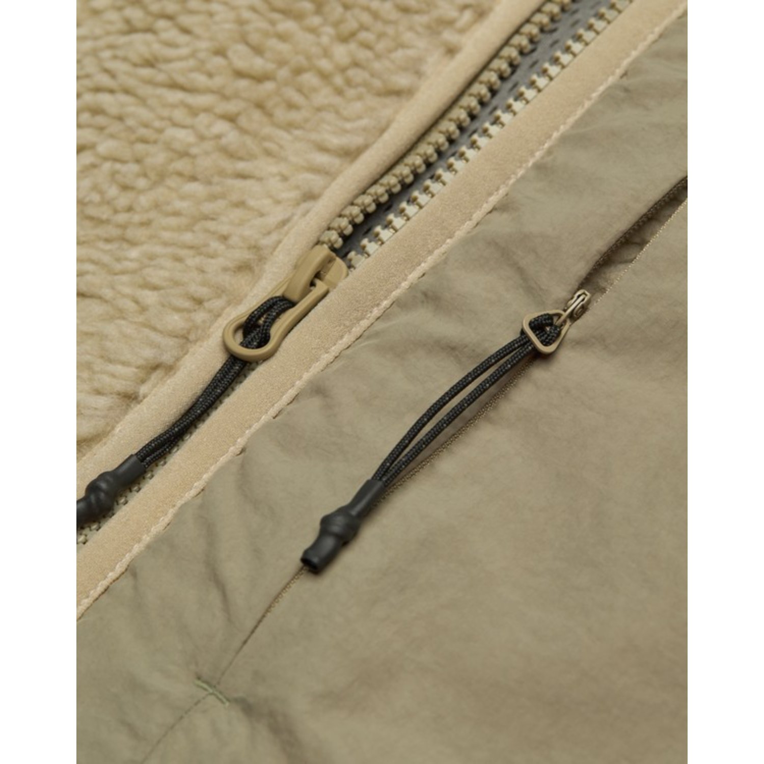 zipper, fermeture éclair, polaire, veste, beige