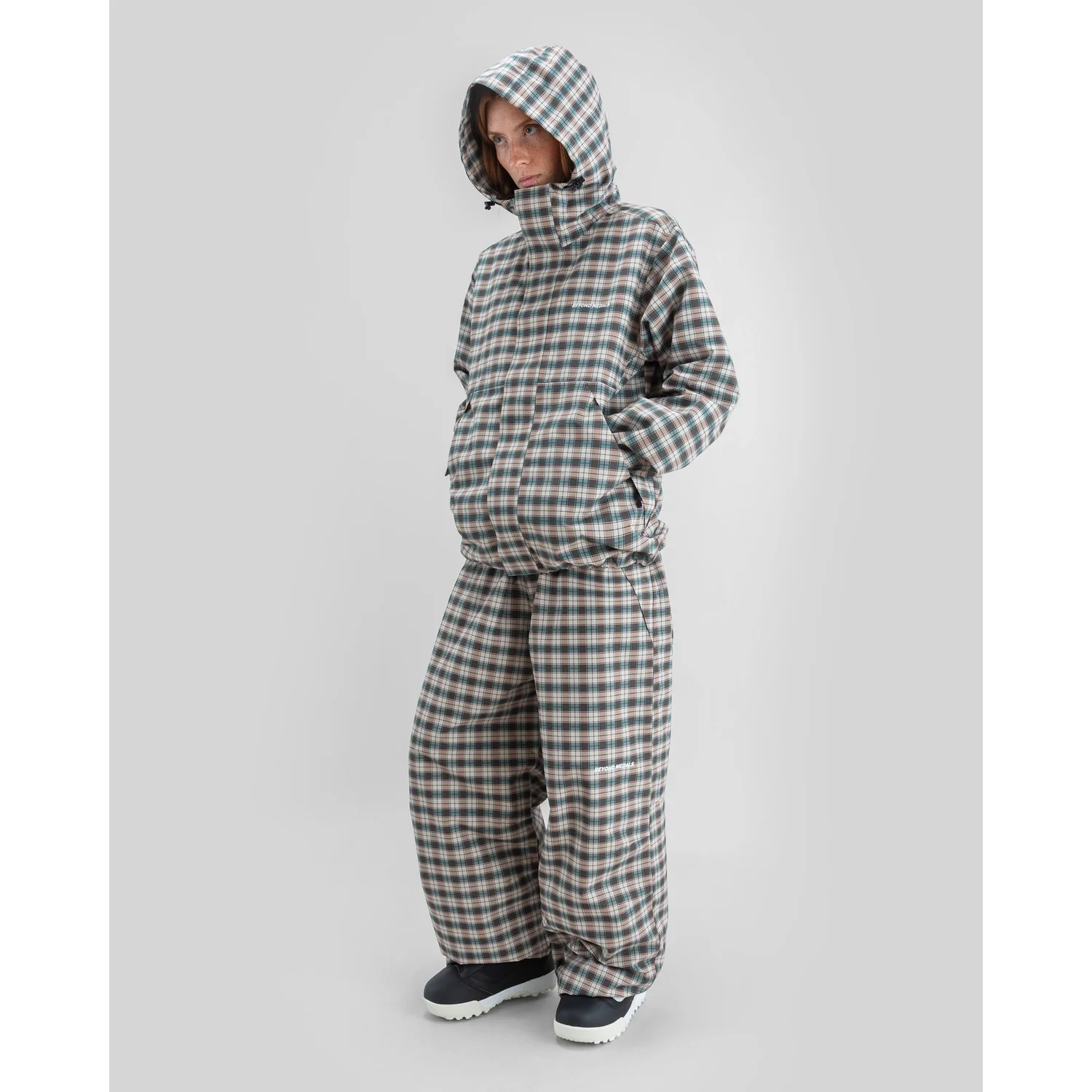 Park Pants Print 2L Veste à capuche, pantalon, motif à carreaux, ensemble deux pièces, sweat à capuche