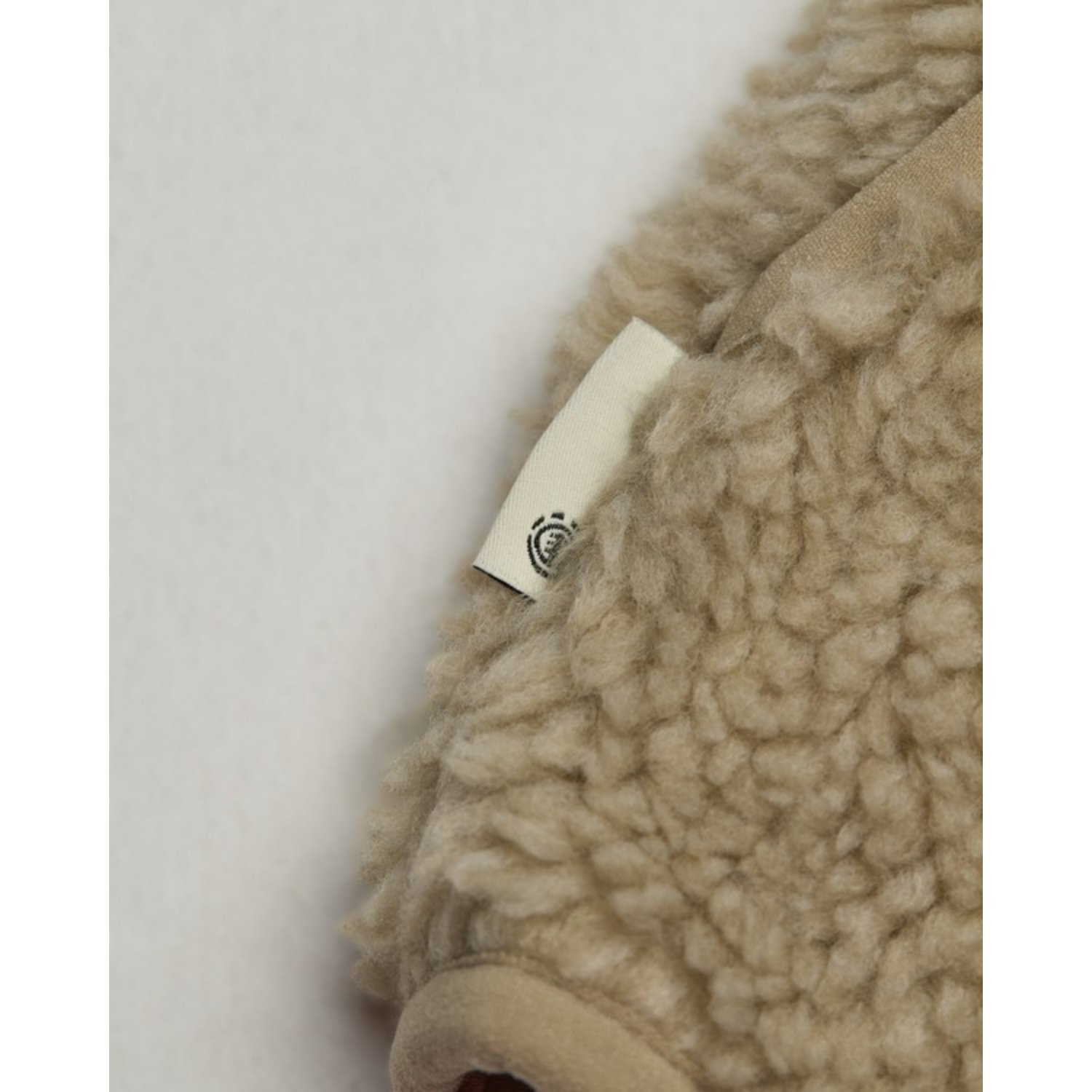 polaire, laine de mouton, beige, texture, étiquette