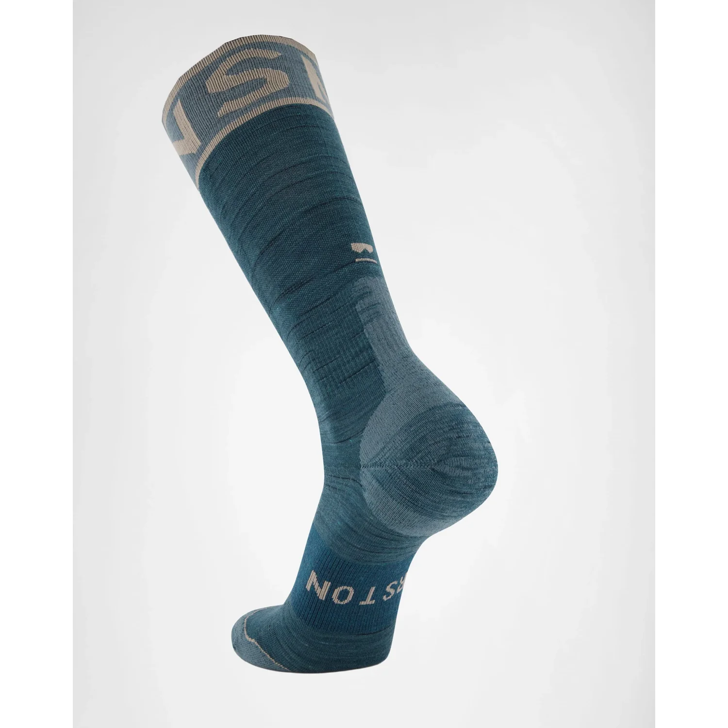 Atlas Merino Snow Sock Kniestrumpf, Wandersocke, Dunkelblau, Gepolsterte Ferse, Gemustertes Bündchen