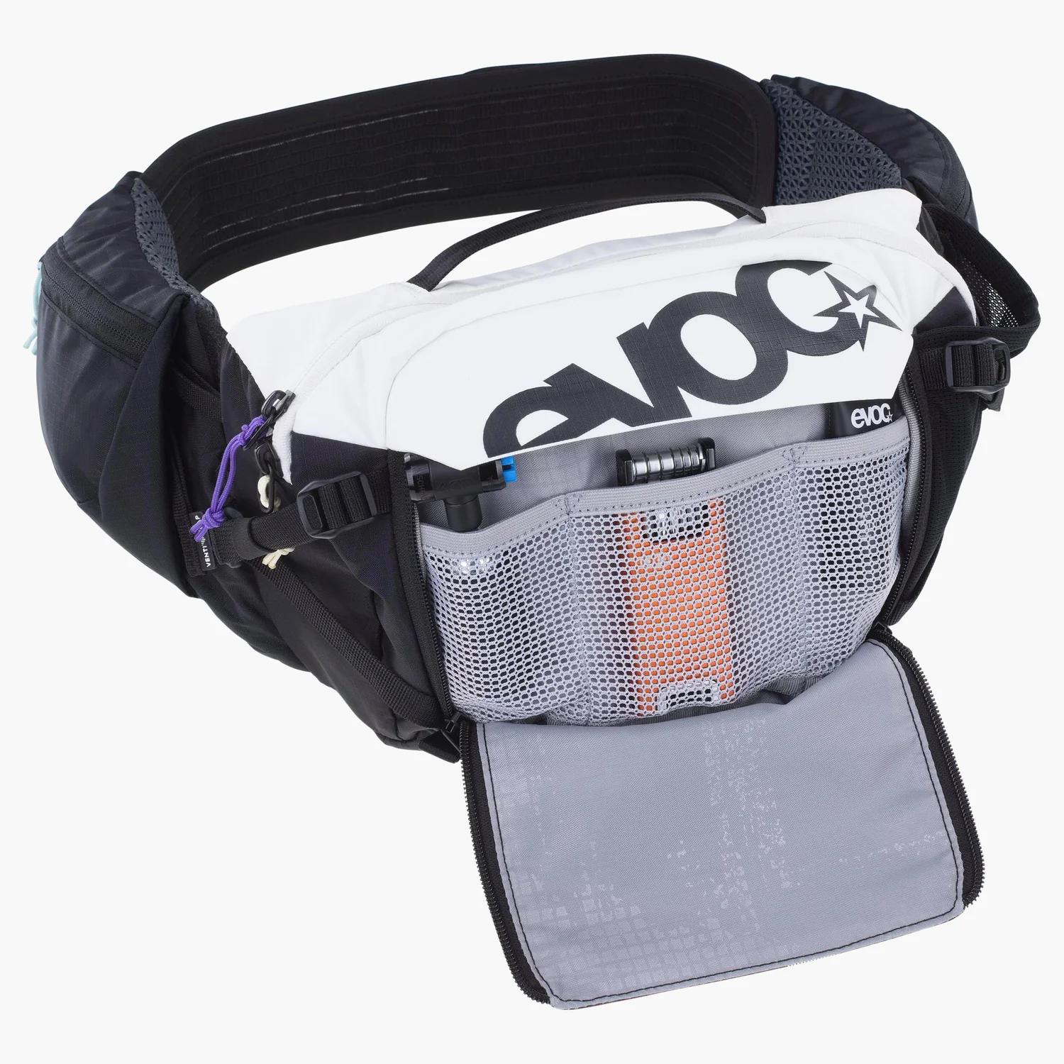 Hüfttasche, Fahrradtasche, Schwarz-Weiß, Netzfach, Reißverschluss