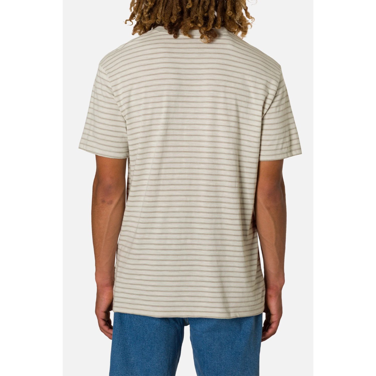 Rural Pocket Tee T-Shirt, Streifenshirt, Beige, Kurzarm, Casual