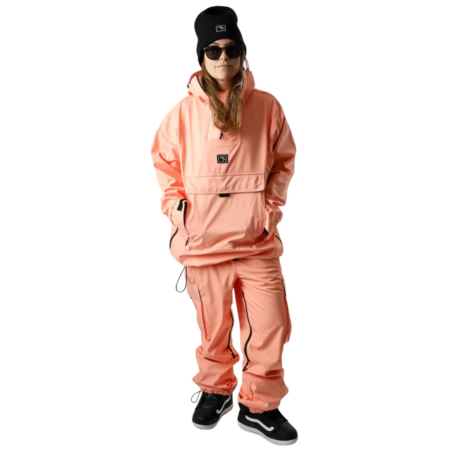 Access Anorak Unisex Veste de ski, pantalon de ski, rose saumon, anorak, capuche