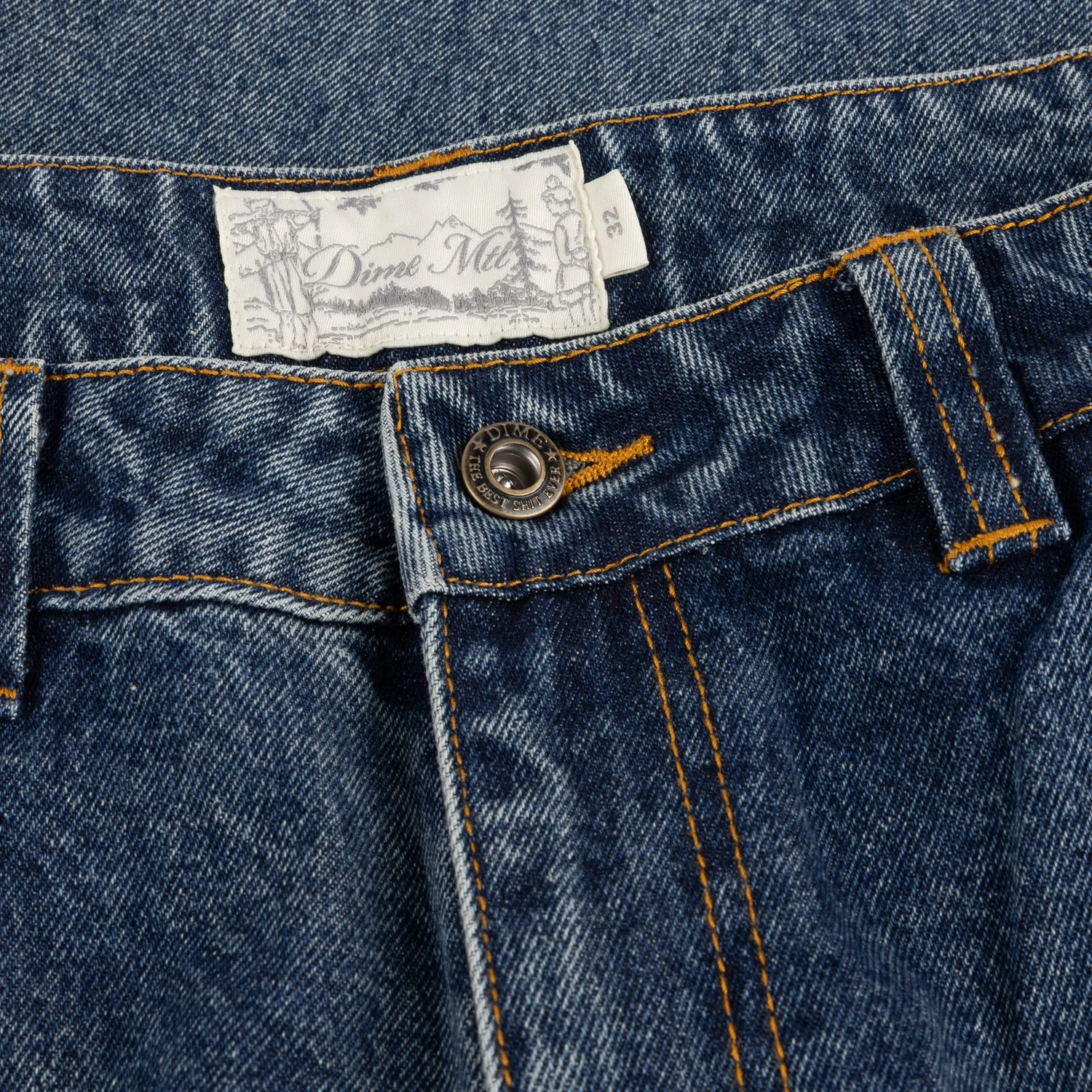 Jeans, Dunkelblau, Denim, Kontrastnähte, Knopfverschluss