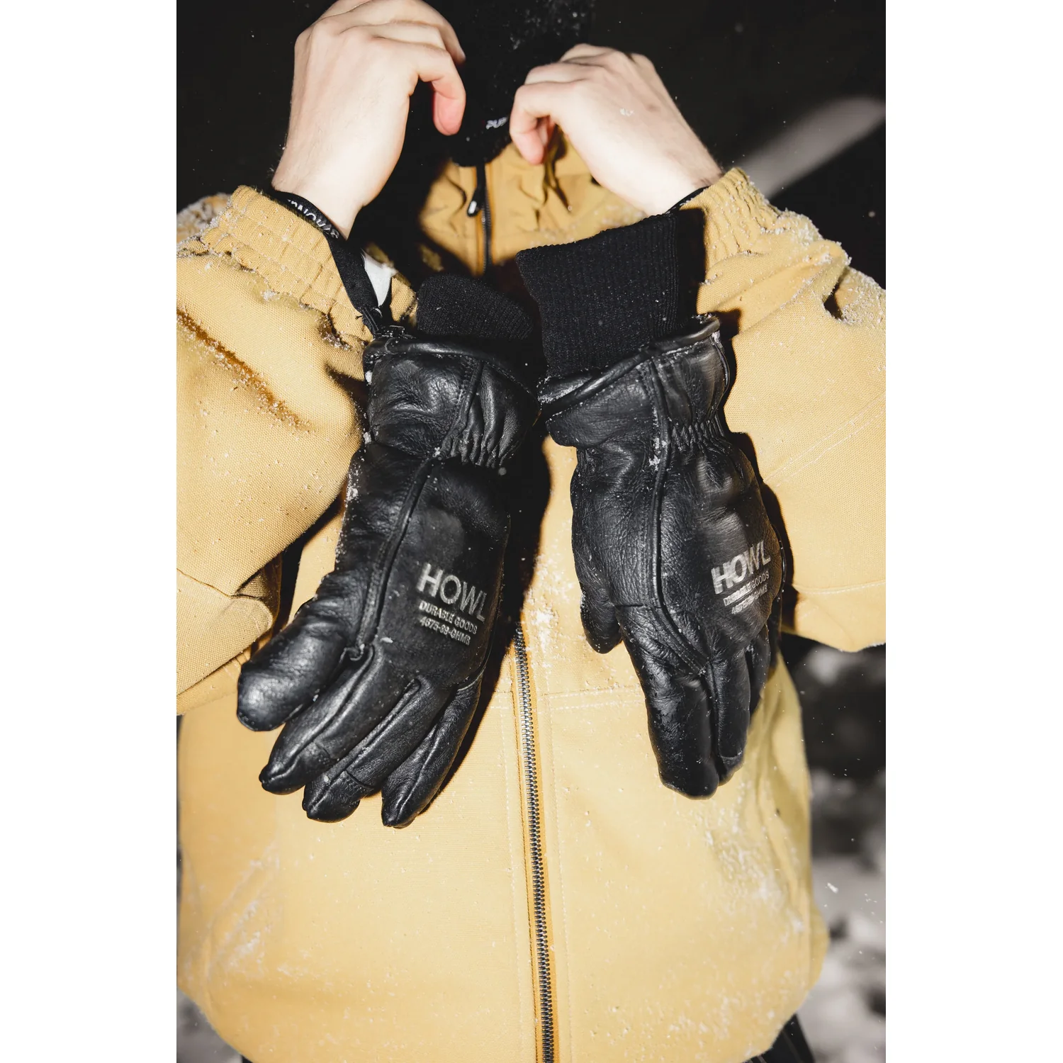 Highland Glove Lederhandschuhe, schwarz, Strickbündchen, gefüttert, Winterhandschuhe