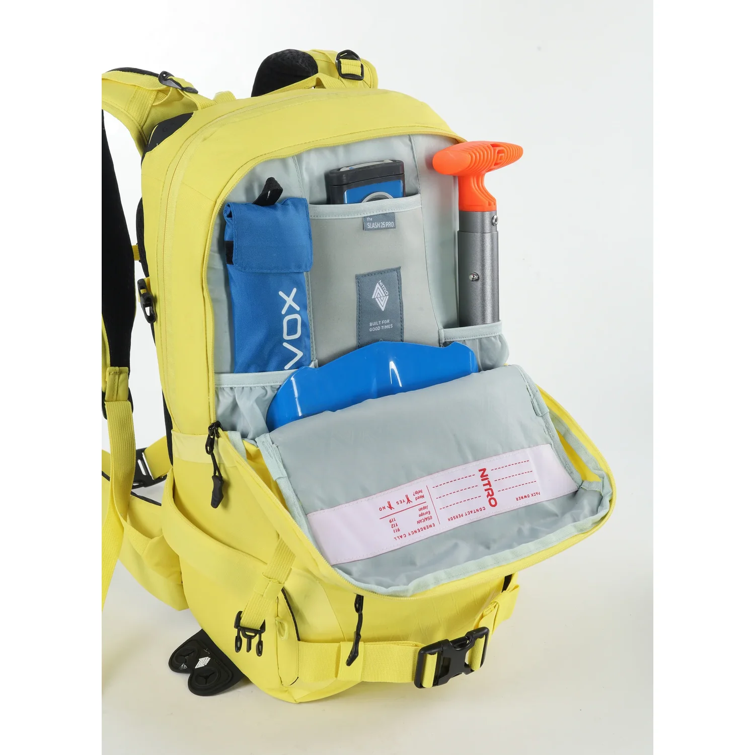 Rucksack, gelb, Nylon, Frontfach, Ausrüstungshalter