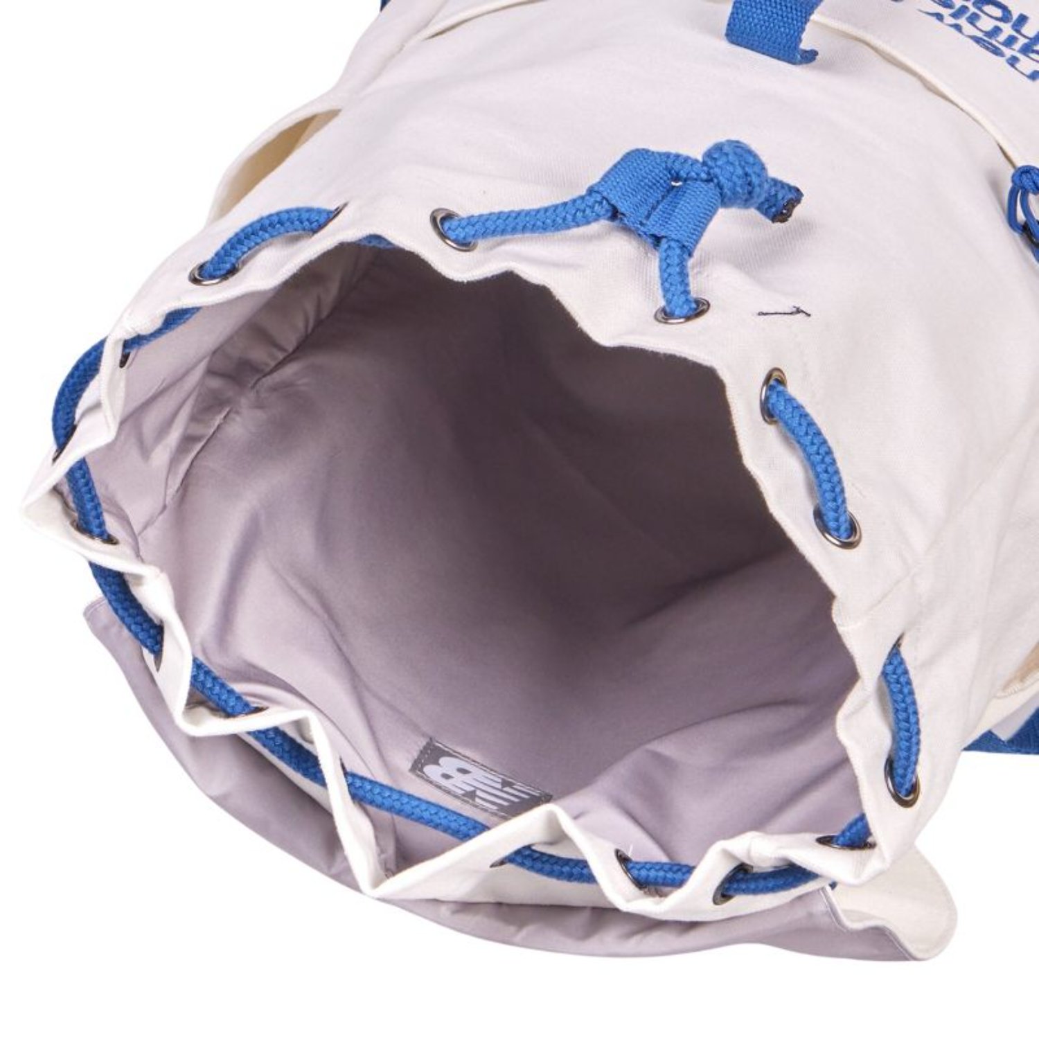 cordon de serrage, sac fourre-tout, toile, cordon bleu, ouverture sur le dessus