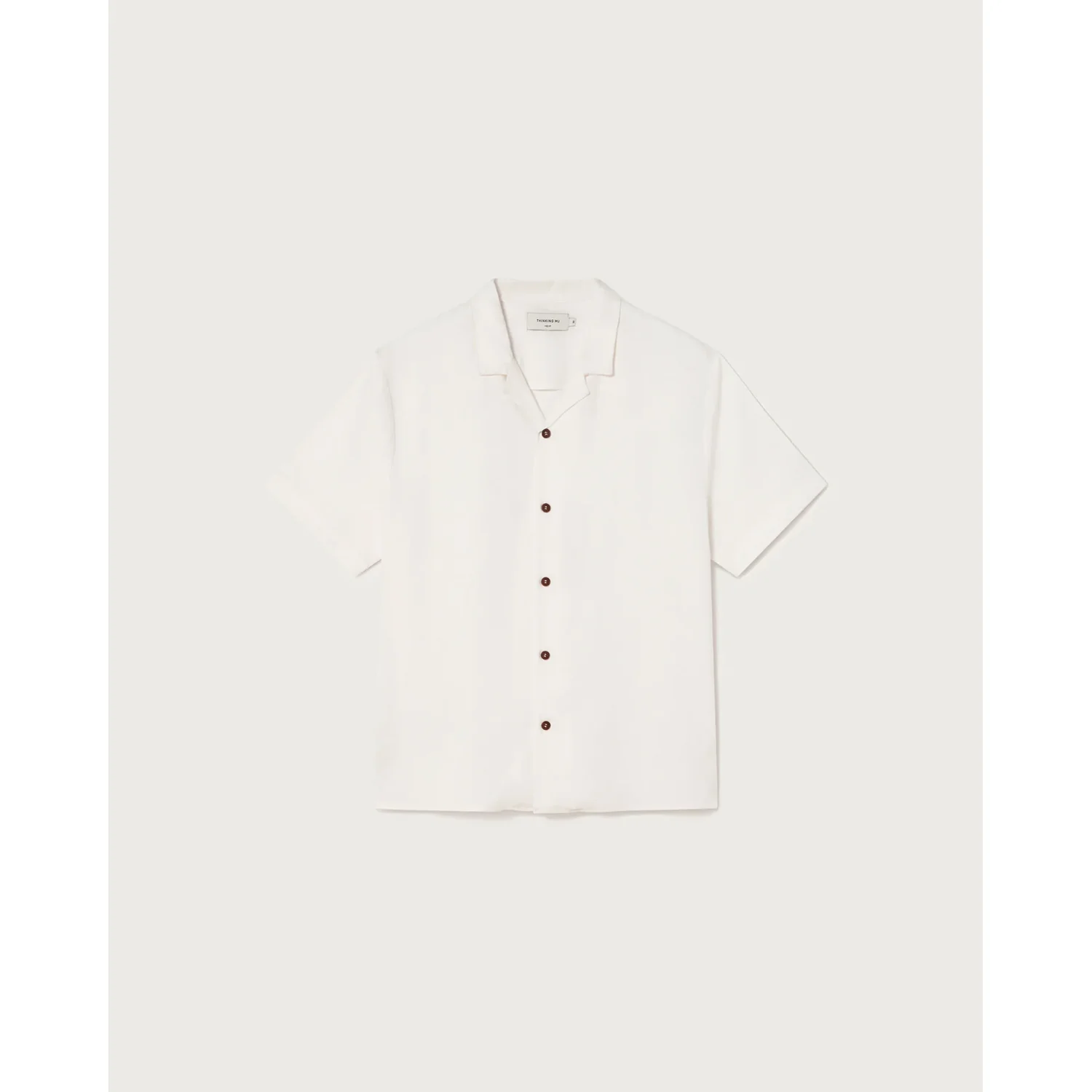 Hemp Jules Shirt Kurzarmhemd, Cremeweiß, Reverskragen, Knopfleiste, Unifarben