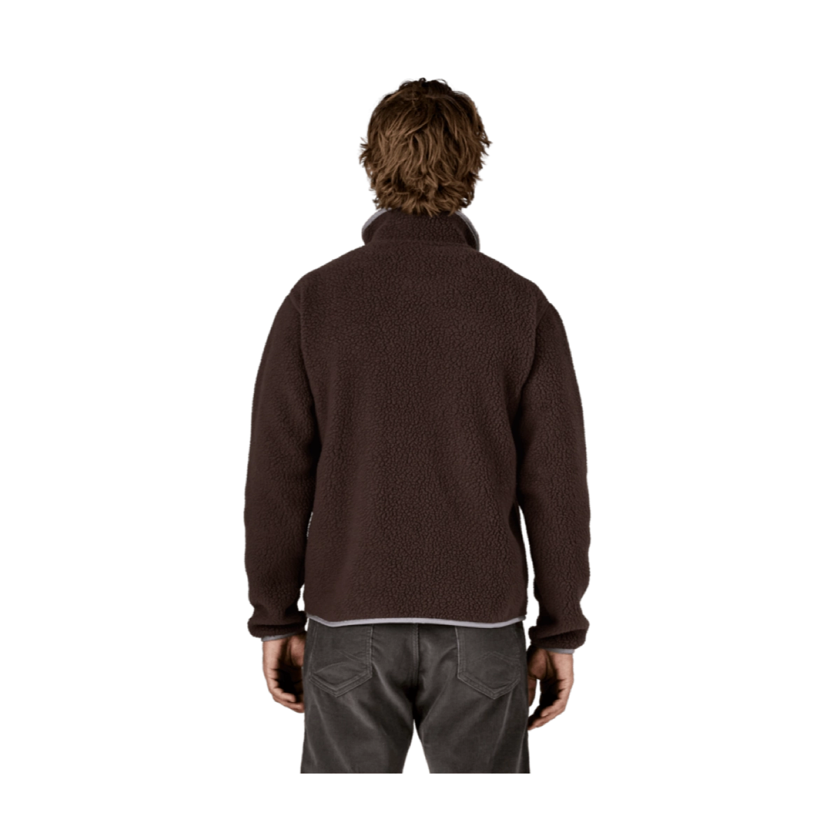 M'S Retro Pile Jkt Fleecejacke, Braun, Kragen, Lange Ärmel, Rückansicht