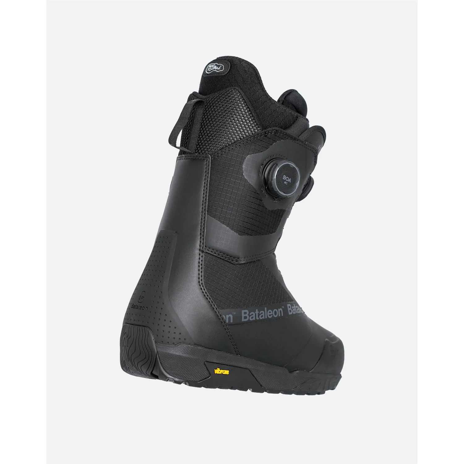 Snowboardstiefel, schwarz, BOA-Verschluss, Vibram-Sohle, Textilobermaterial