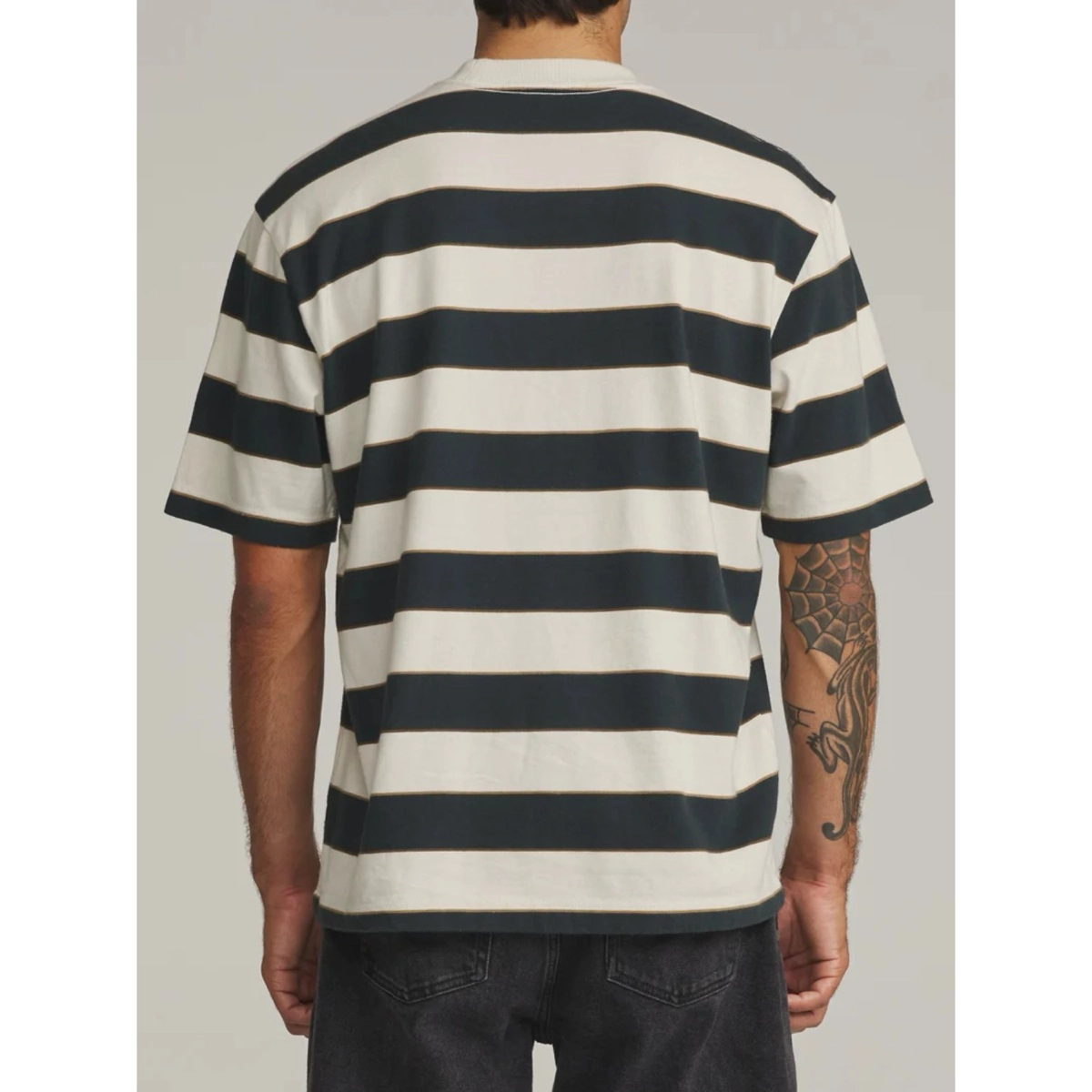 Streifen, Gestreiftes Polo, T-Shirt, Kurzarm, Rundhals