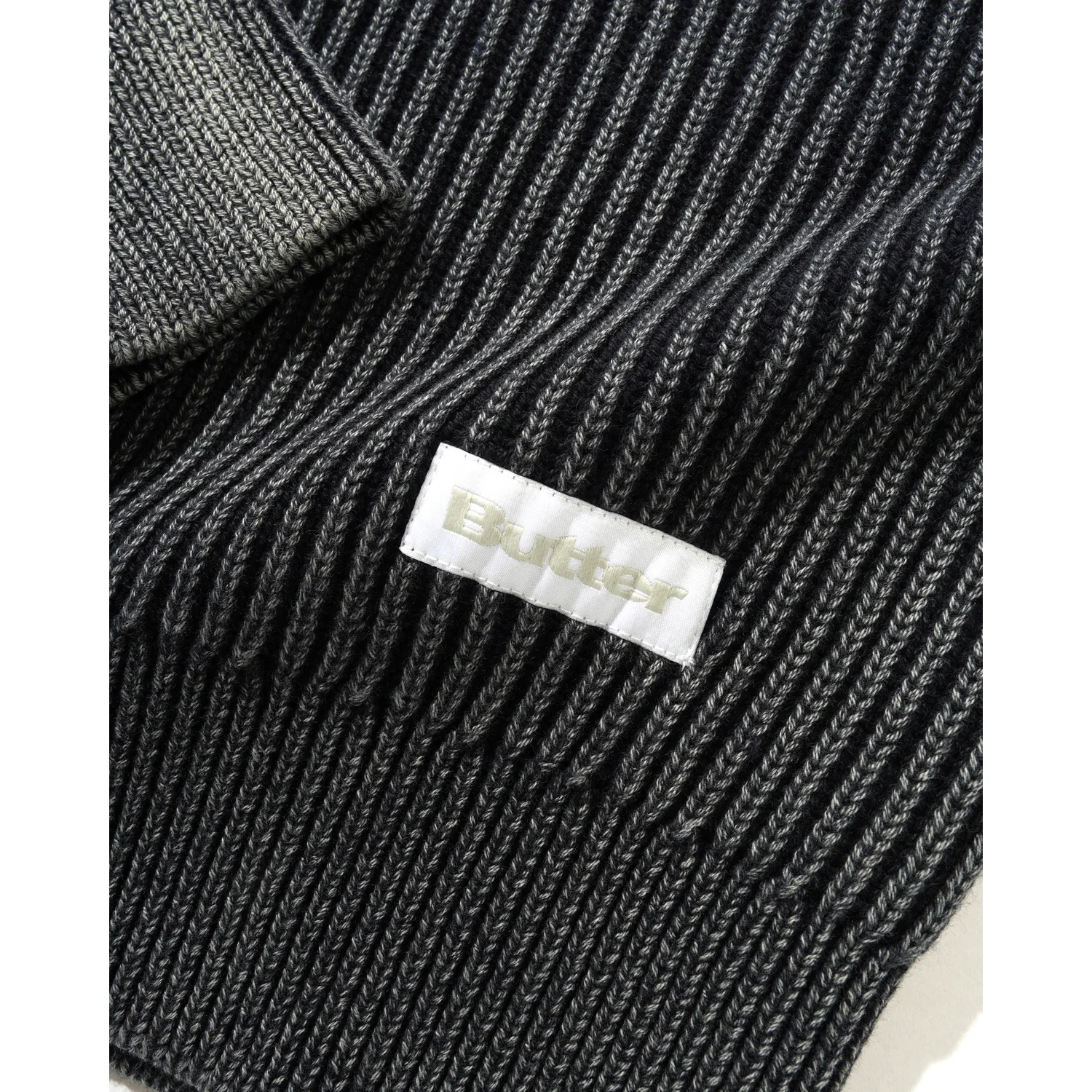 Strickmütze, Rippstrick, Anthrazit, Umschlagbündchen
