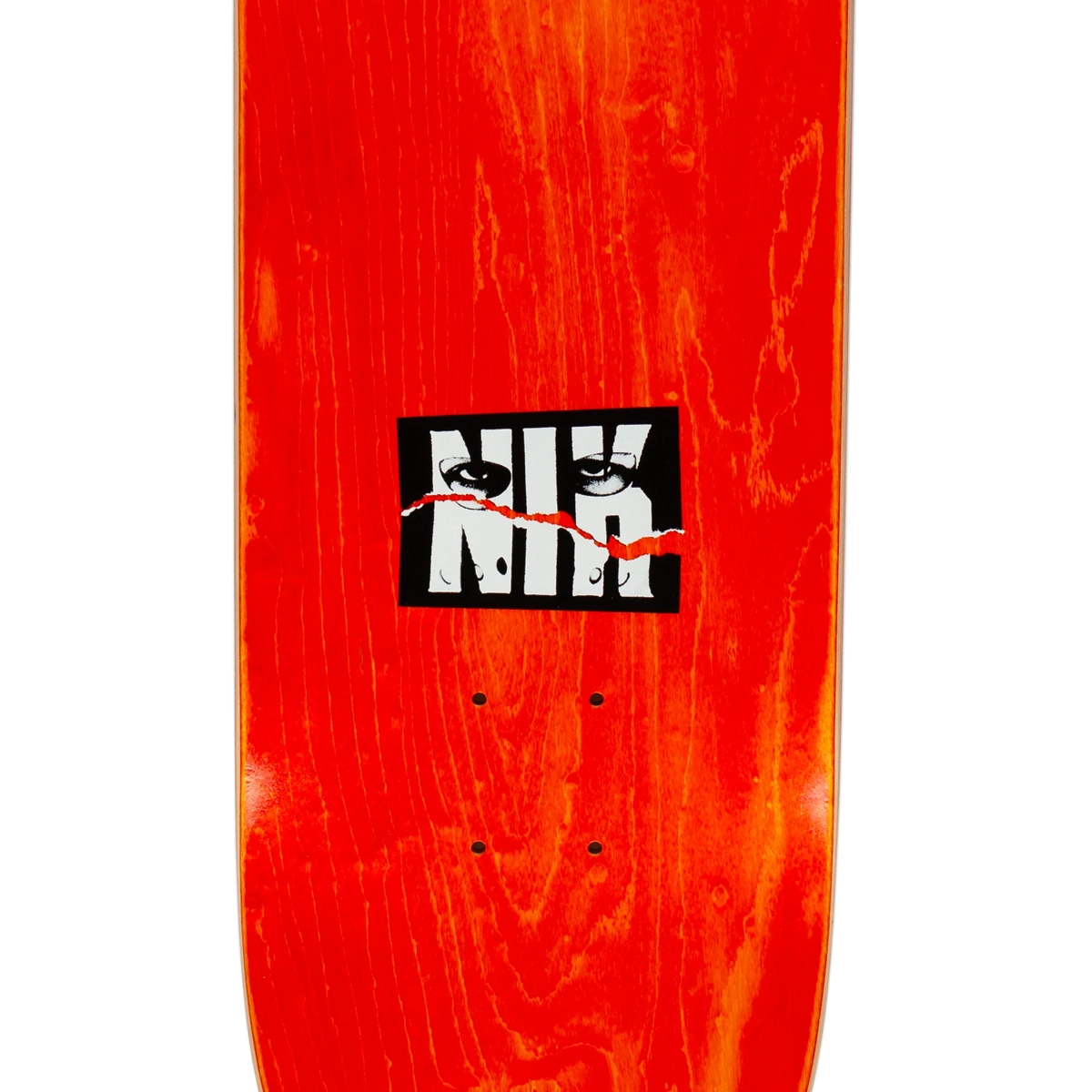 Priest's Leap Nik Stain 8.5 Planche, skateboard, orange, bois, autocollant « Crack »