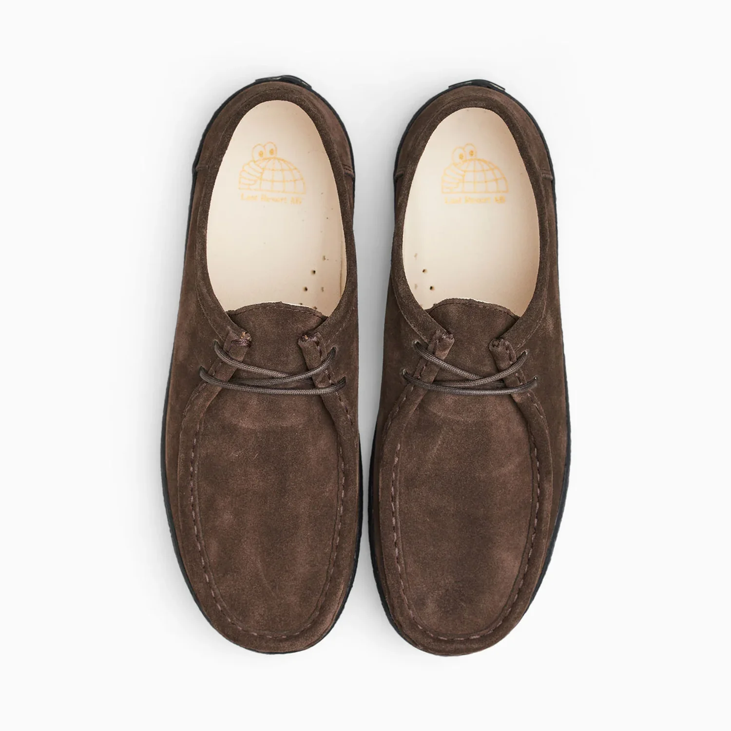 Chaussures à lacets pour homme, daim marron, semelle en cuir, bout rond, coutures de type mocassin