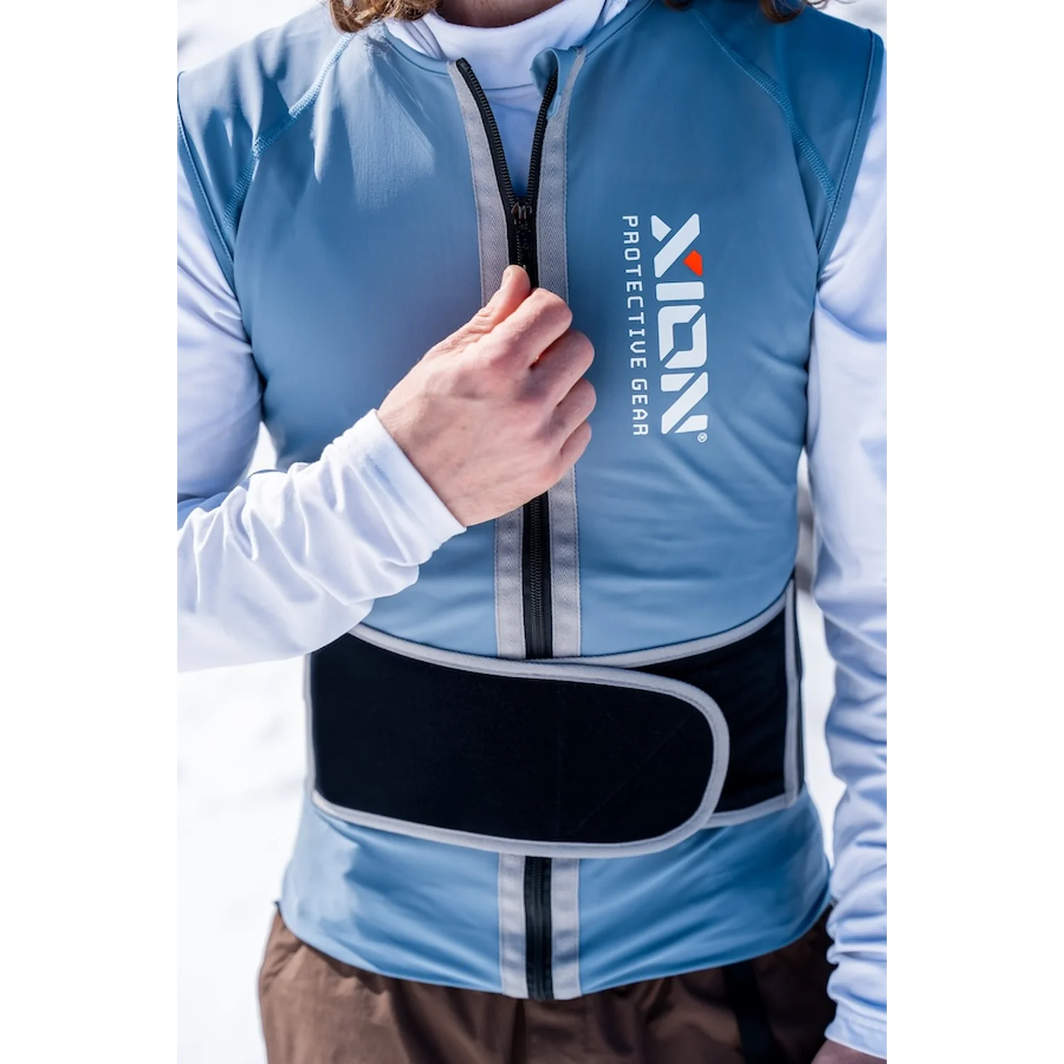 Freeride Vest EVO Men Schutzweste, Schutzkleidung, Bauchschutz, Reißverschluss, Blau-schwarz