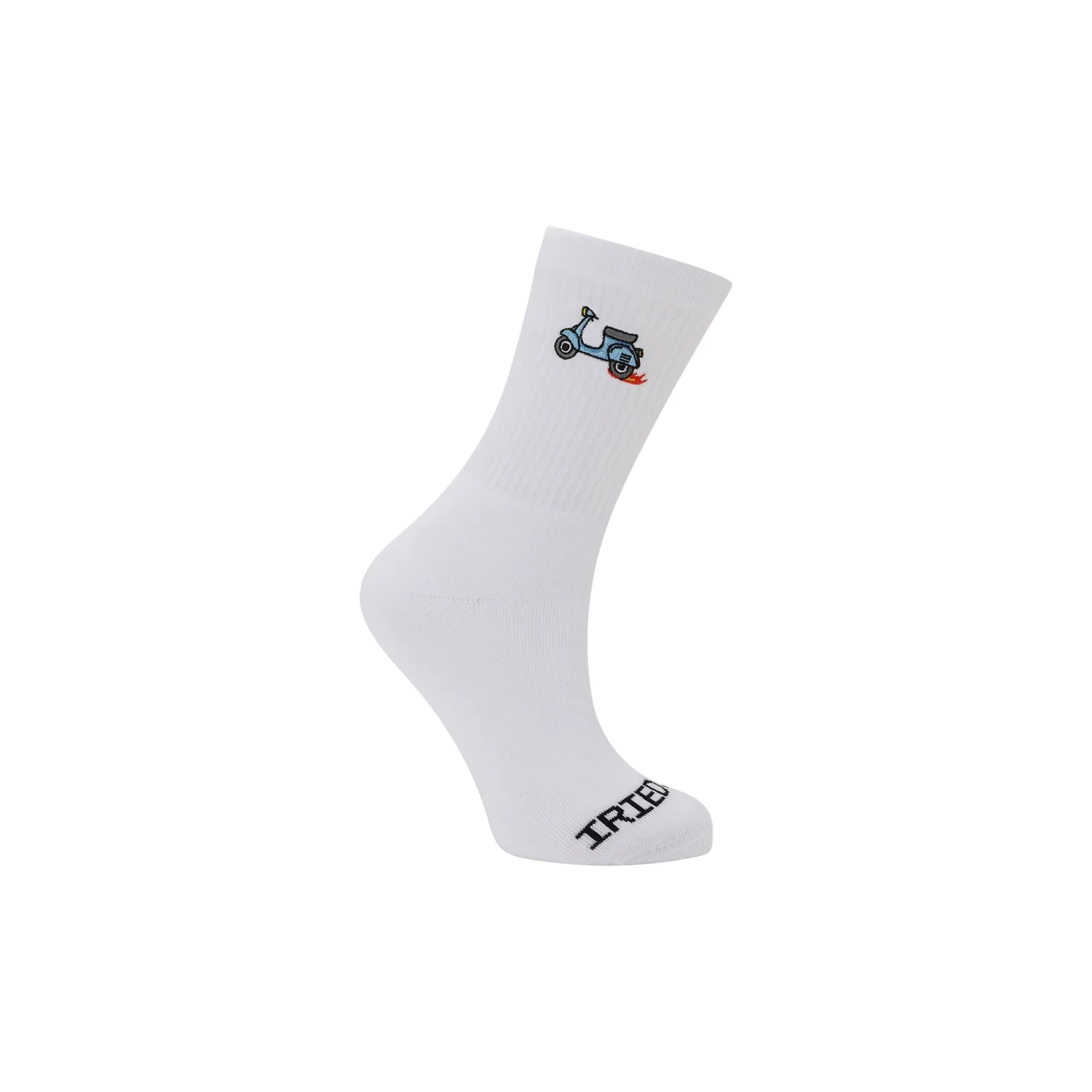 Fast Scooter Socks weiße Socke, gerippt, Roller-Motiv, Knöchelsocke
