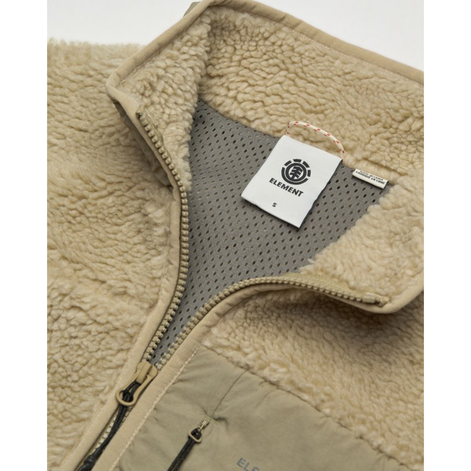 Polaire, veste, beige, fermeture éclair, style bomber