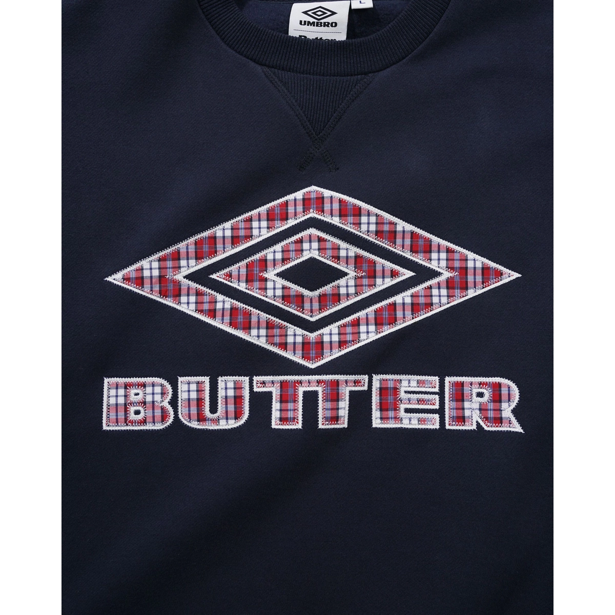 Pullover, Navy, Vorgemusterte Musterung, Logo, Rundhalsausschnitt, Sweatshirt, Pullover, Navy, Plaid, Logo