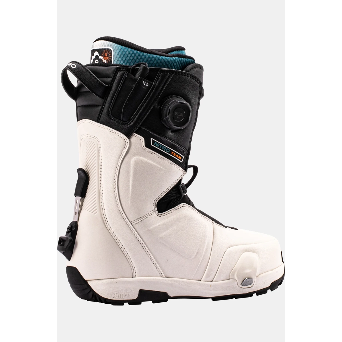 Team Step On® TLS Chaussure, chaussure de snowboard, Nitro, BOA, système de laçage, chaussure de snowboard, bottes, équipement de snowboard, renfort de cheville, blanc-noir
