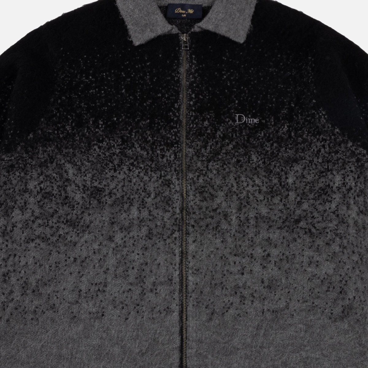 Bomberjacke, Gradient-Grau, Reißverschluss, Fleece, Dime-Logo