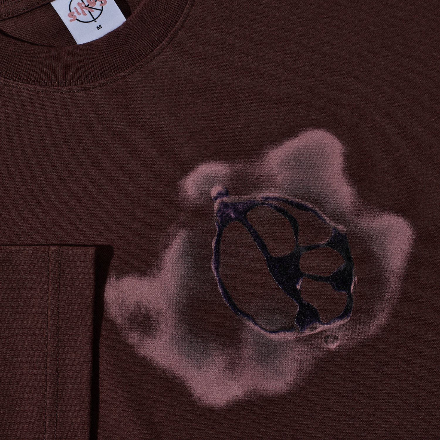 Sweat-shirt, bordeaux, motif ajouré, imprimé graphique, poche