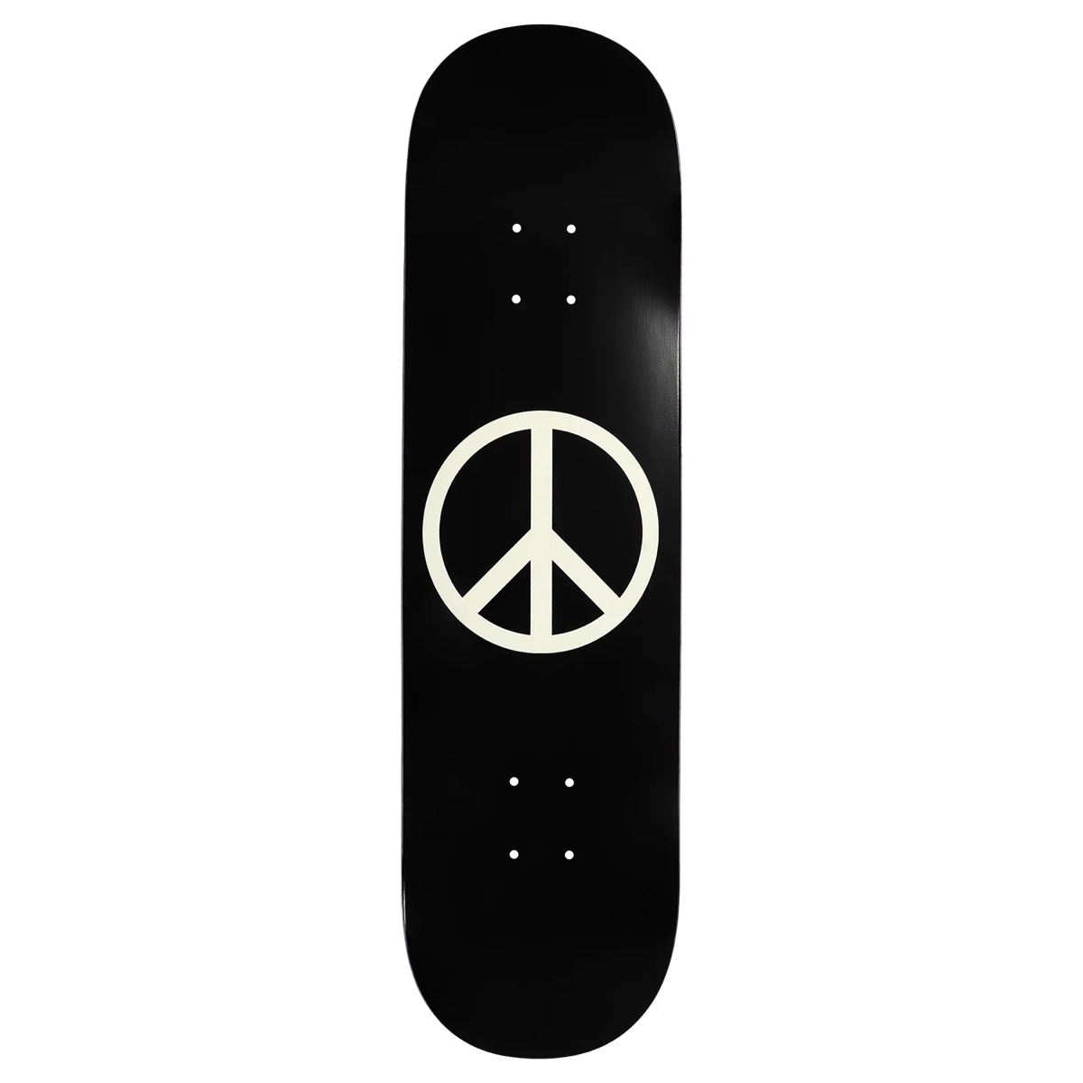 Glow in the Dark Peace BLK 8.3 Skateboard, planche, symbole de la paix, noir, trou de préhension, skateboard, planche, noir, symbole de la paix, graphisme