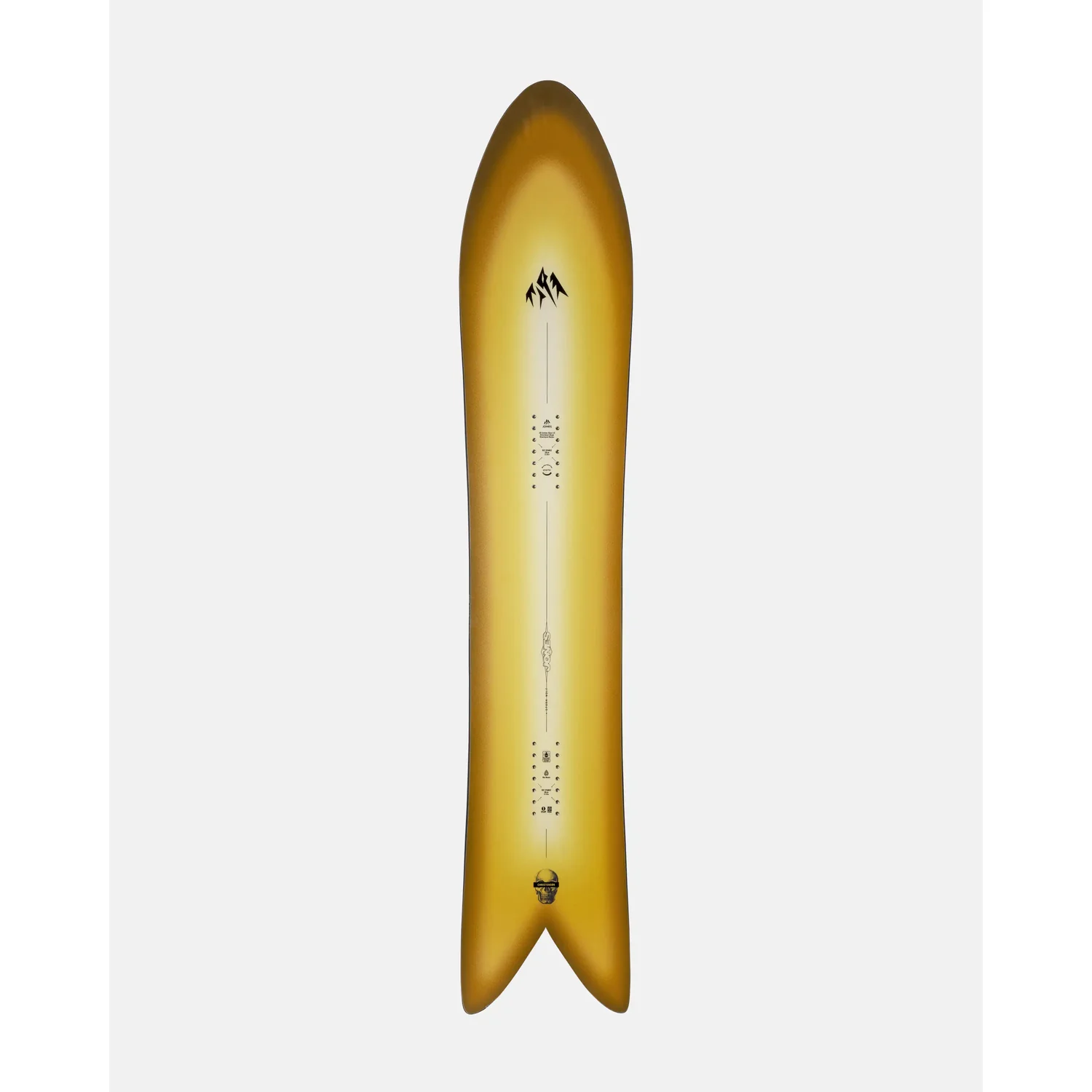 Storm Wolf Snowboard, Goldfarben, Zweispitz-Heck, Directional Shape, Freeride-Board